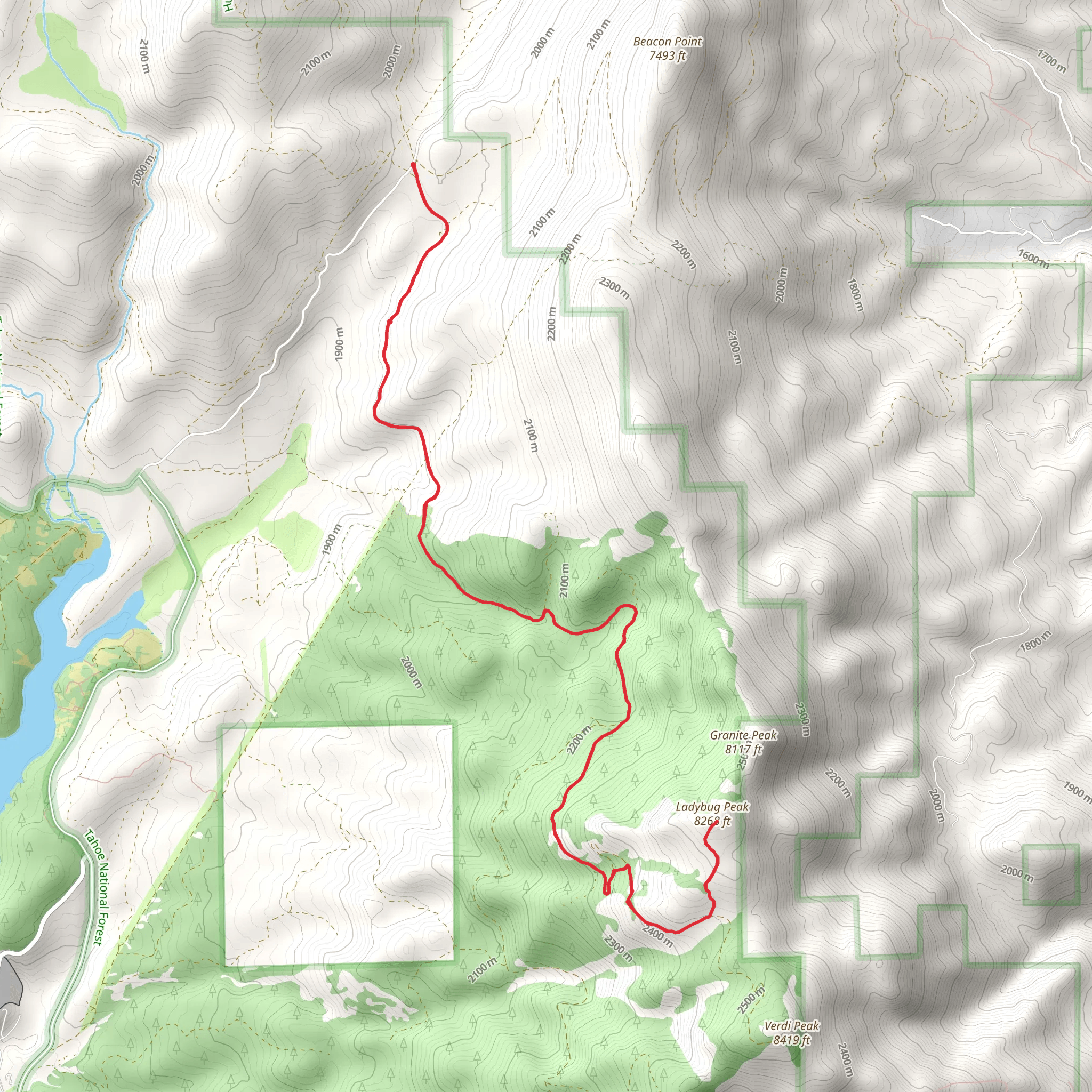 Ladybug Peak via Verdi Peak Road mobile static map