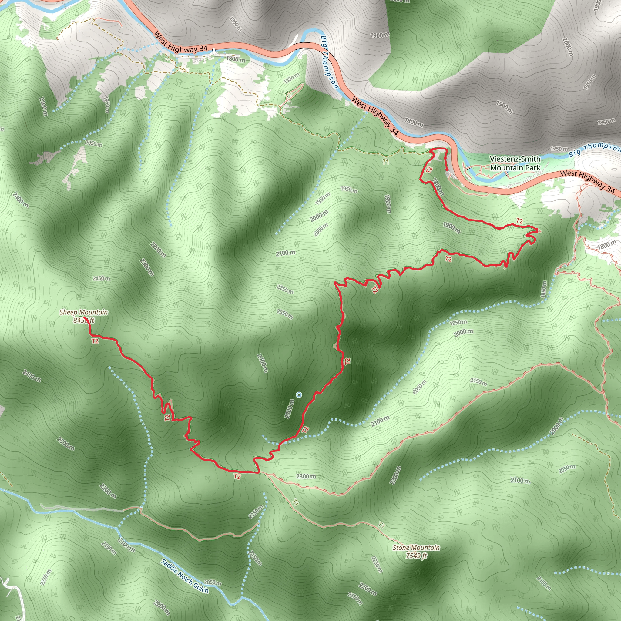 Round Mountain Trail mobile static map