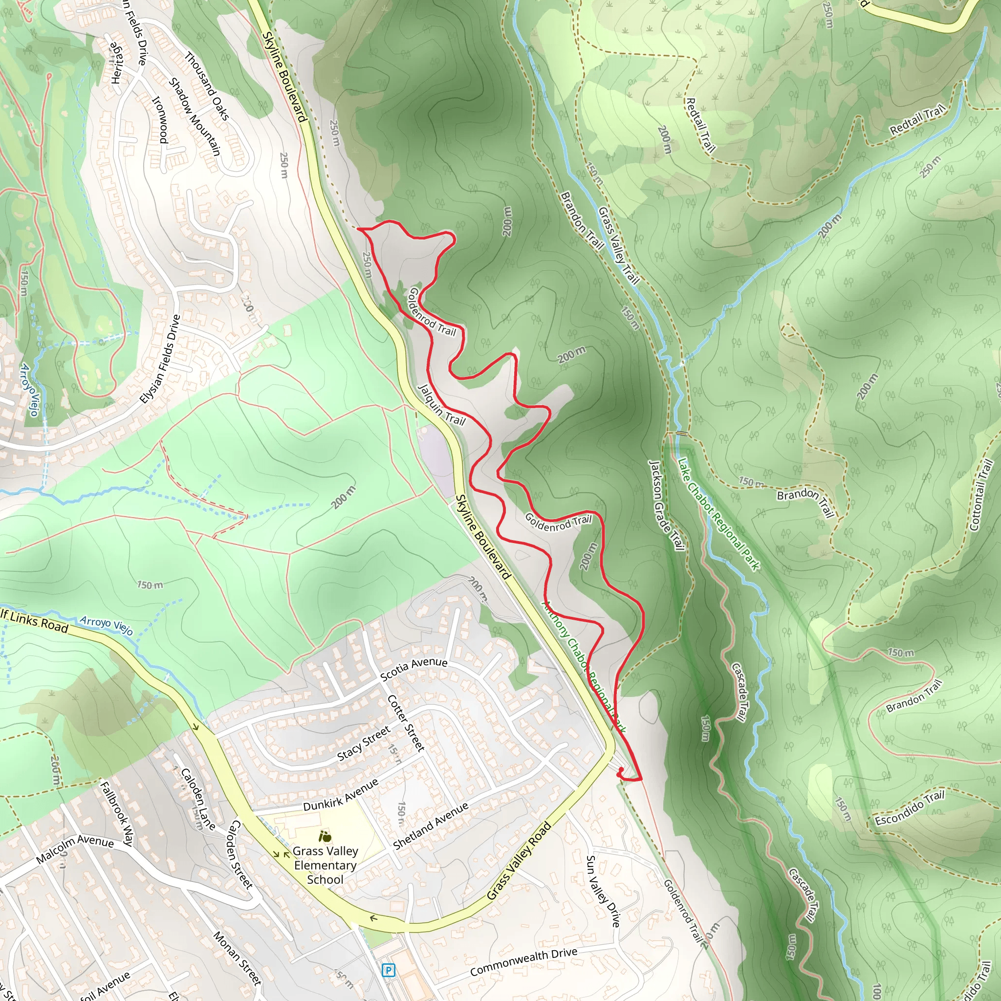 Goldenrod Trail and Jalquin Trail mobile static map