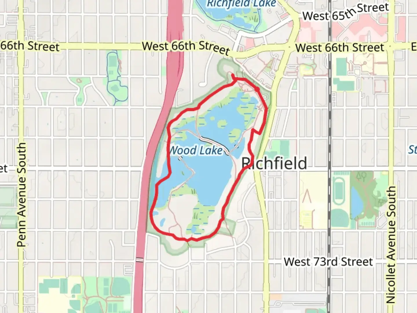 An image depicting the trail Perimeter Trail Loop - Wood Lake and its surrounding area.
