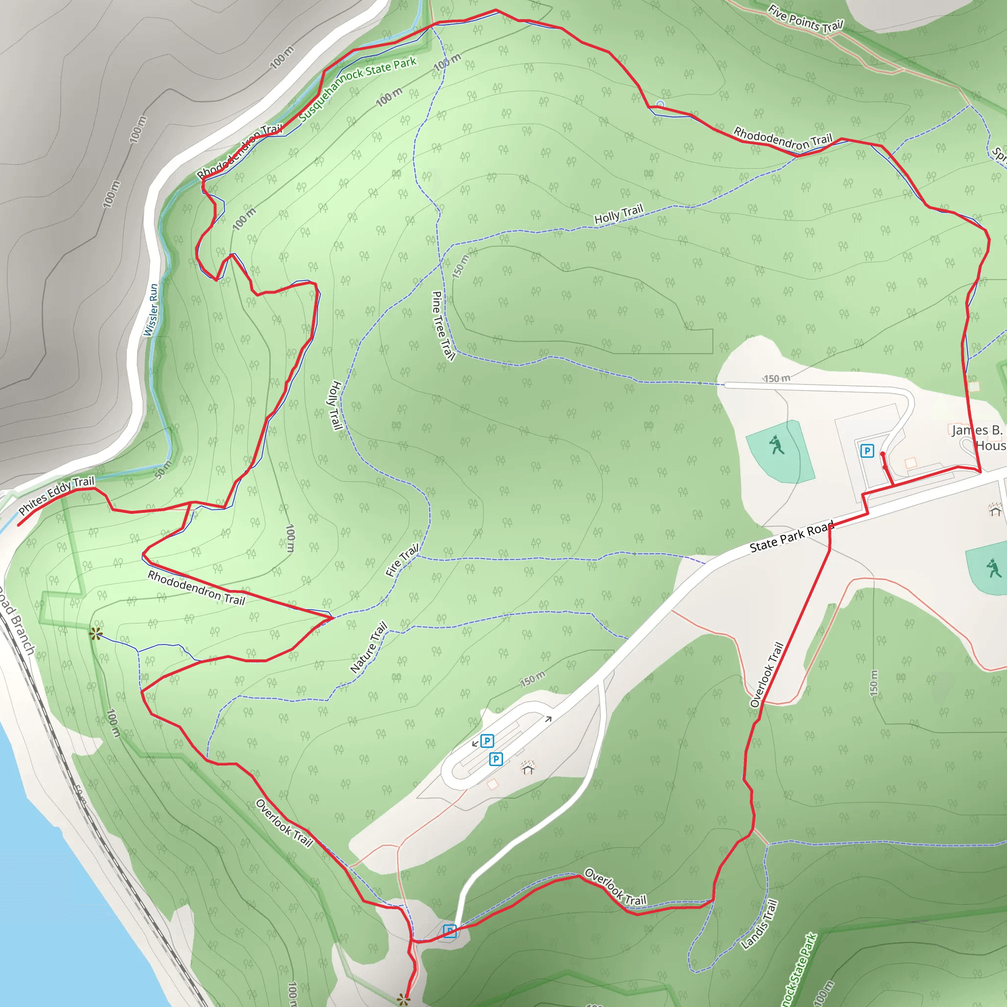 Phites Eddy Loop Trail mobile static map