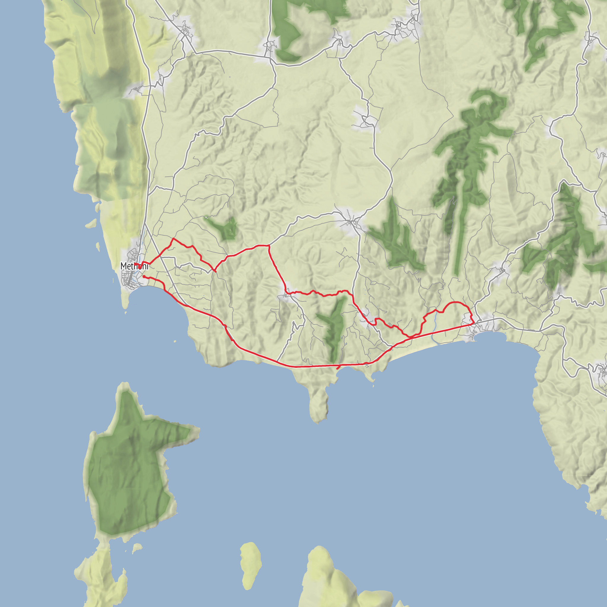 Finikounda to Methoni mobile static map