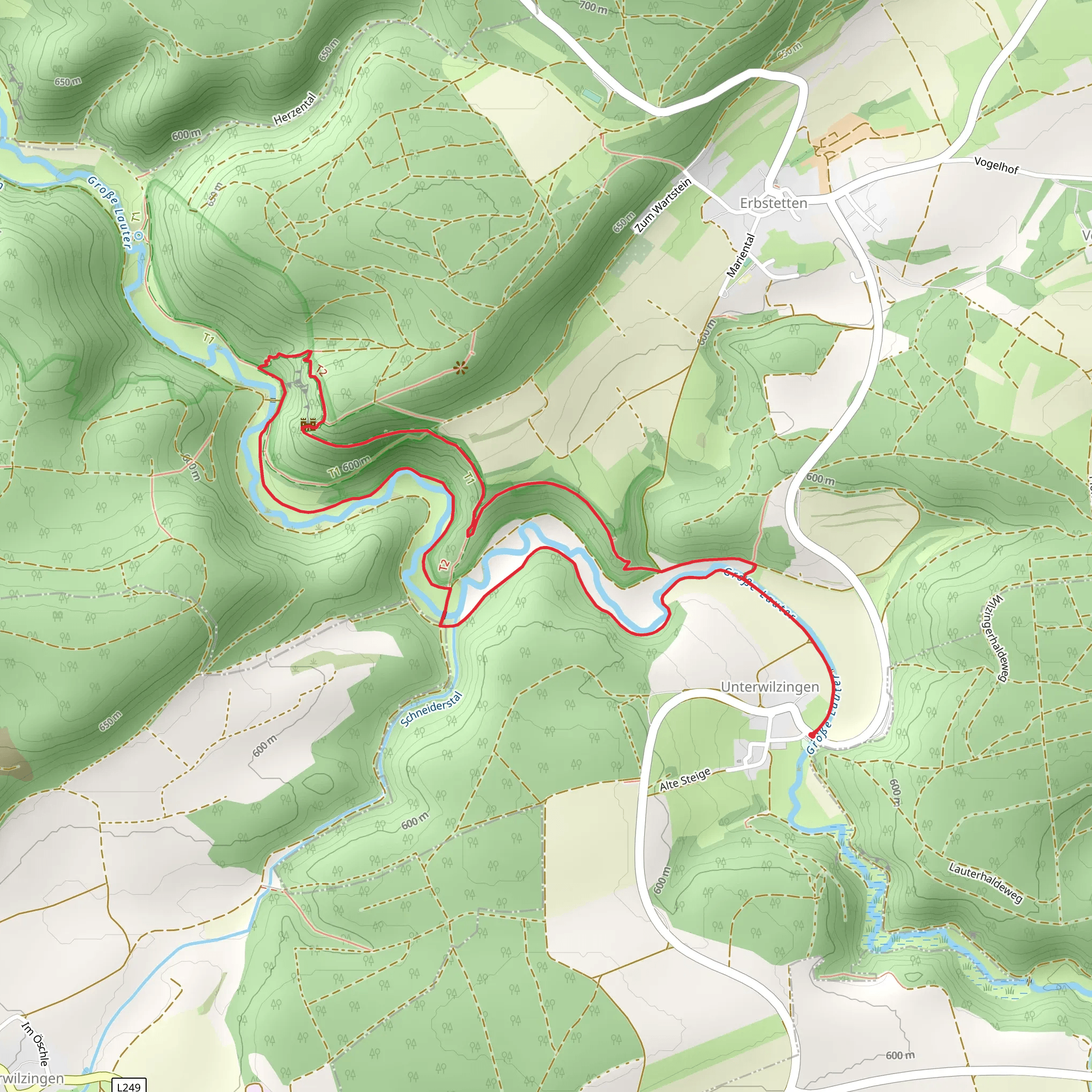 Burgfelsenpfad Loop mobile static map
