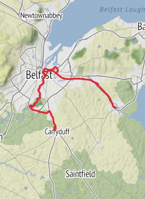 County Down Cycling mobile static map