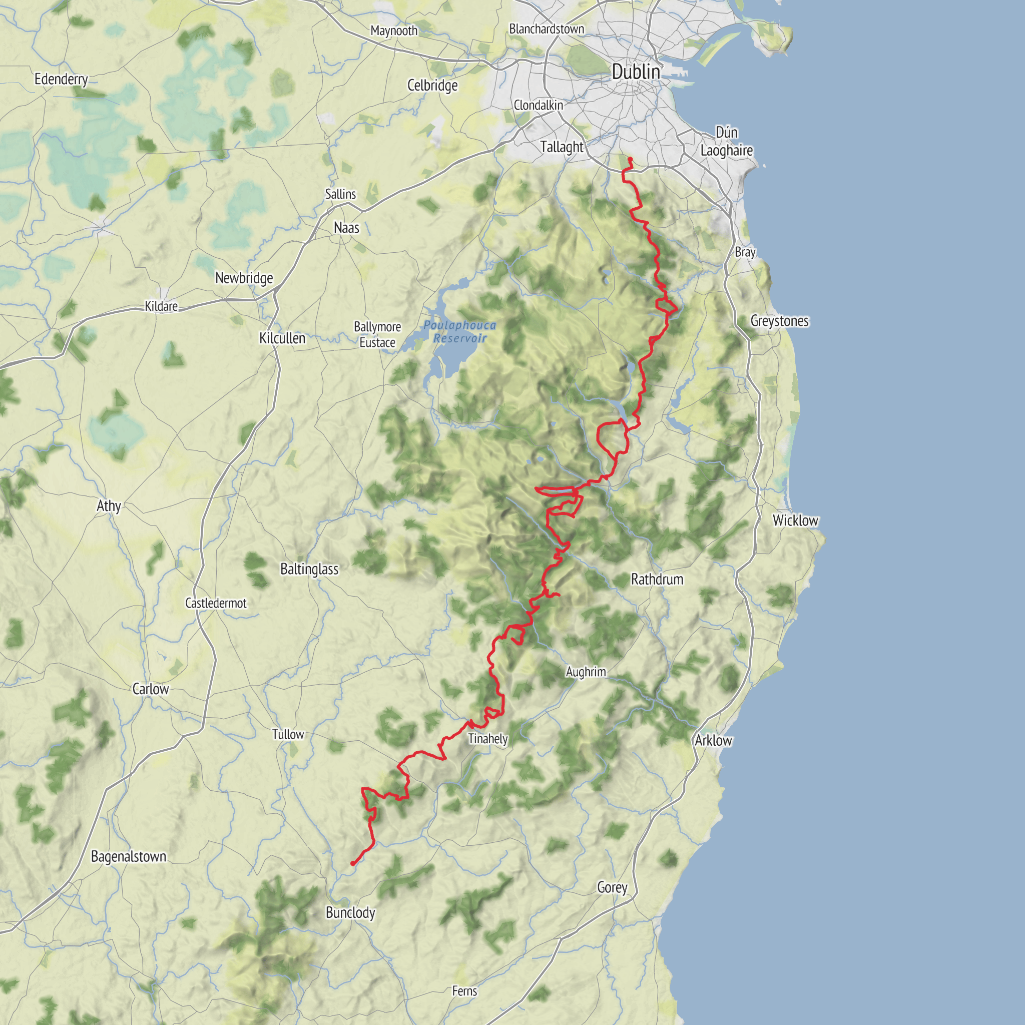 Wicklow Way mobile static map