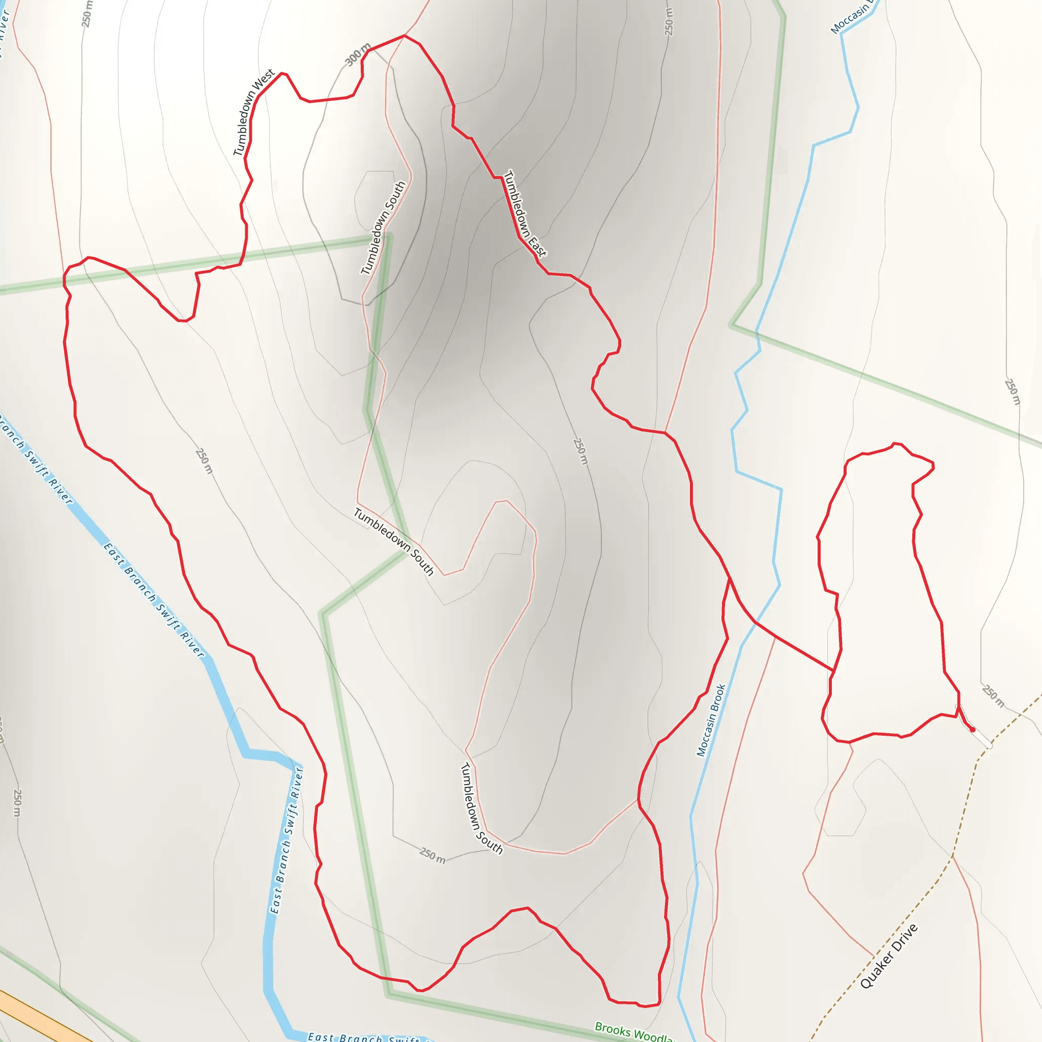 East Branch Swift River and Moccasin Brook LoopLoop mobile static map