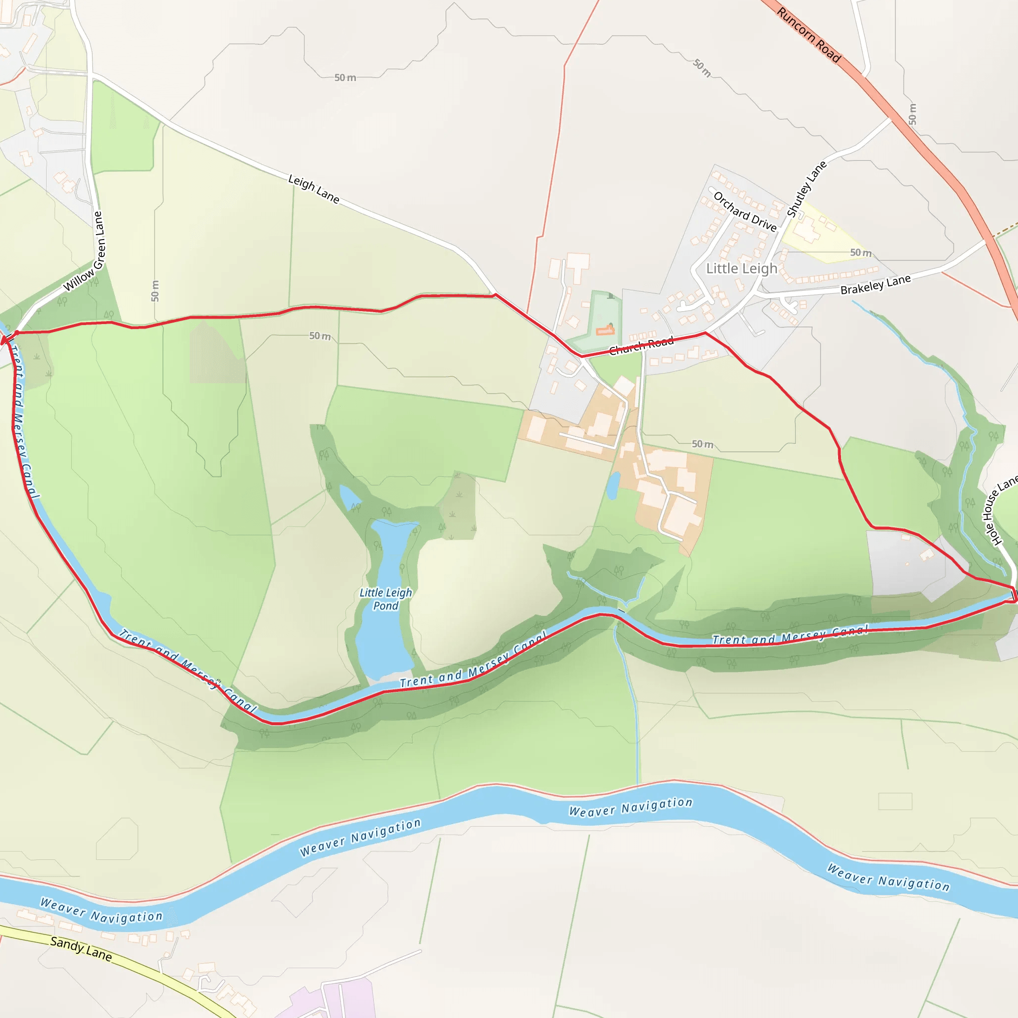 Little Leigh Loop mobile static map