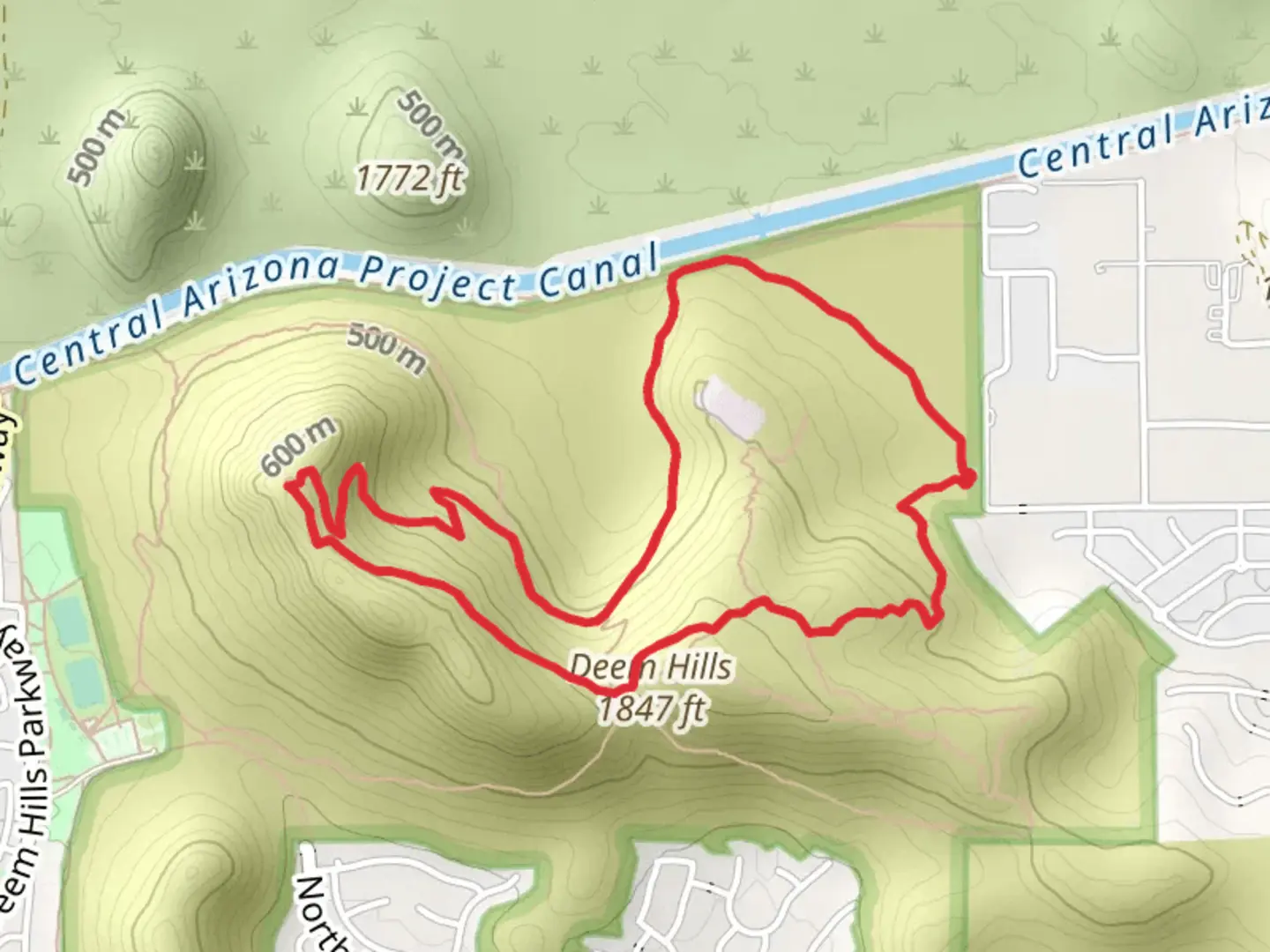 An image depicting the trail Basalt, Ridgeline and Circumference Loop Trail and its surrounding area.