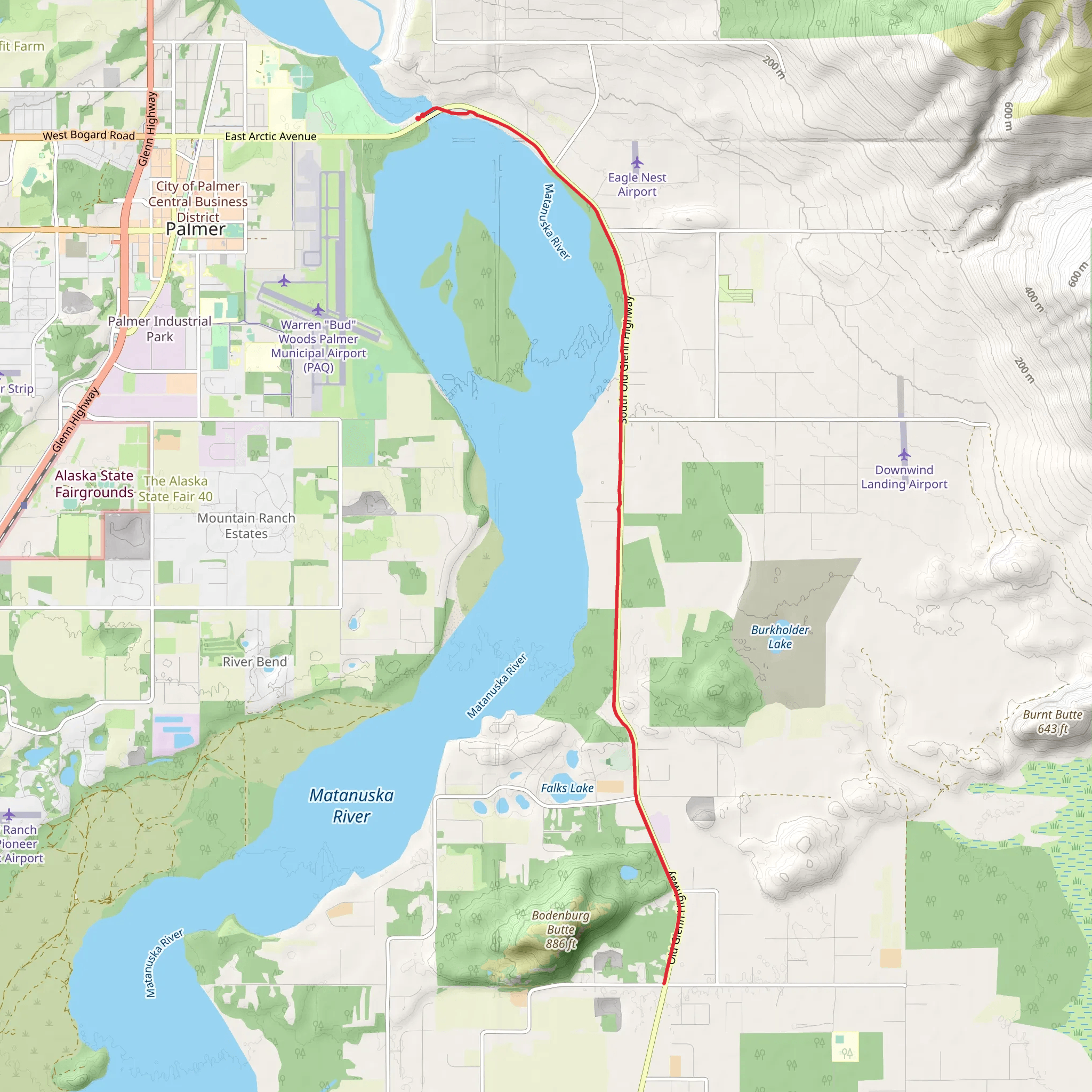 Old Glenn Hiking mobile static map