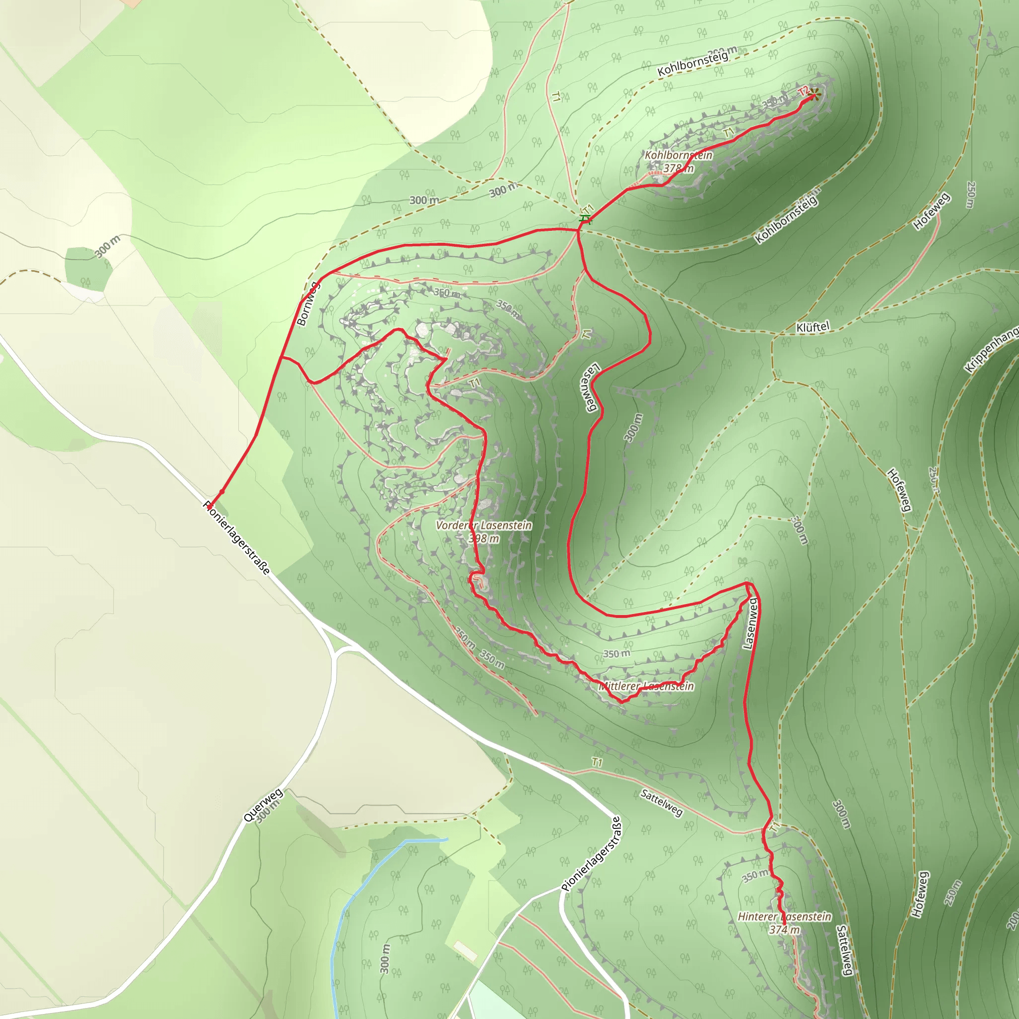Vorderer, Mittlerer, Hinterer and Kohl Bornstein Loop mobile static map
