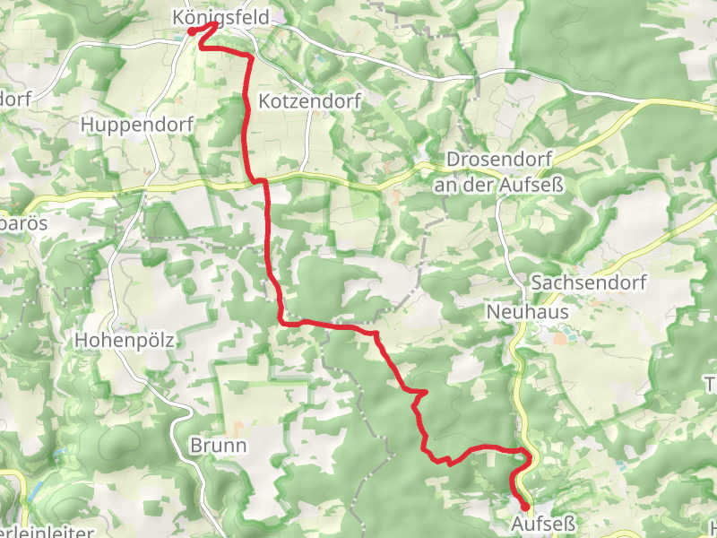 Aufseß to Königsfeld mobile static map