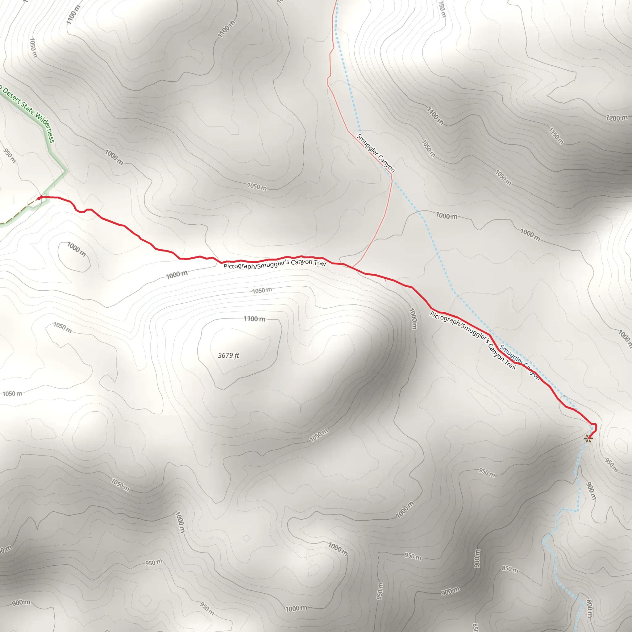 Smuggler Canyon Trail mobile static map