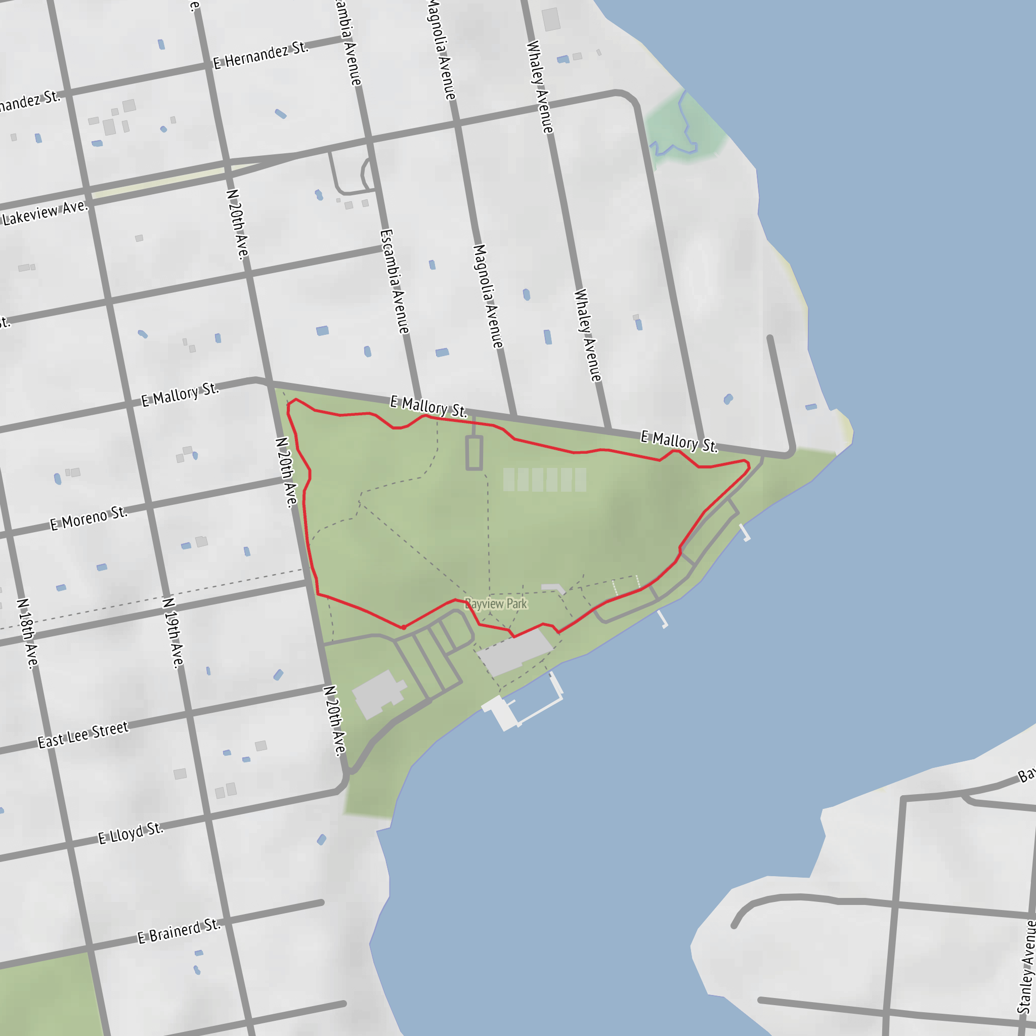 Bayview Park Loop mobile static map