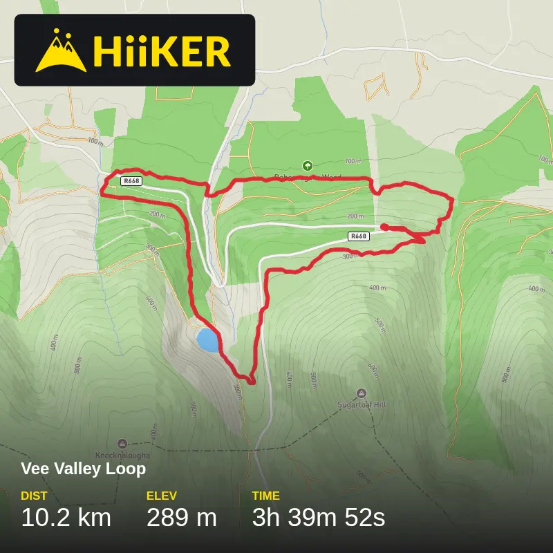 A map preview of the recording Vee Valley Loop.