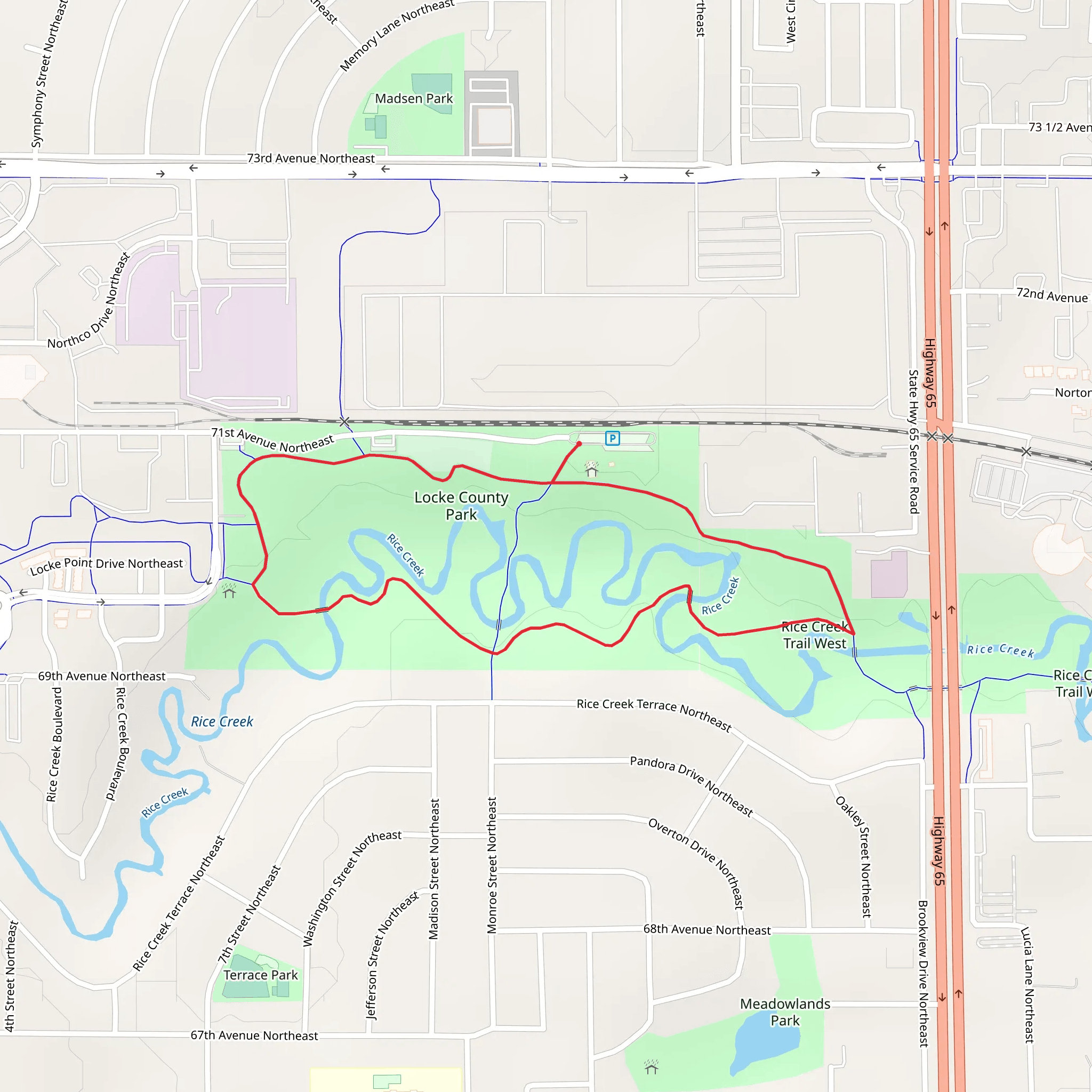 Rice Creek Loop mobile static map