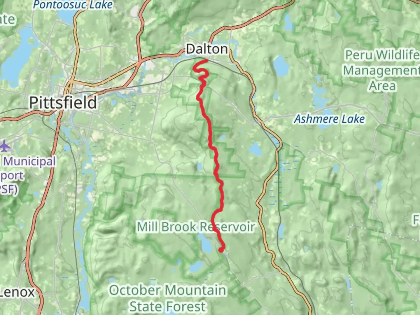 An image depicting the trail Warner Hill, Tully Mountain and Day Mountain via Appalachian Trail and its surrounding area.