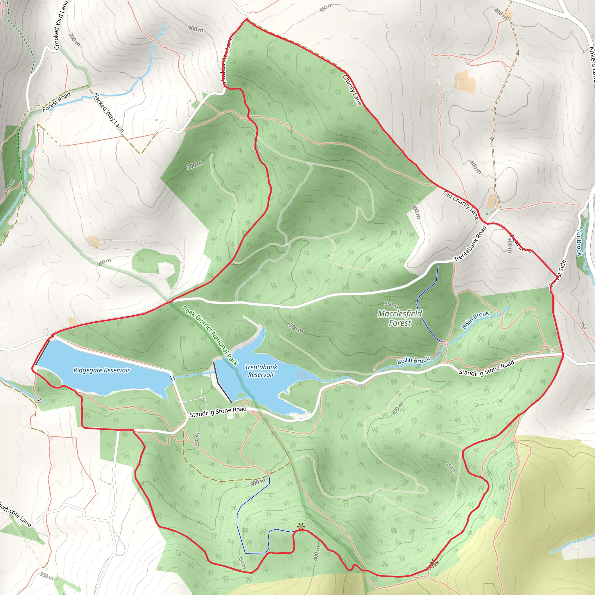 Ridgegate Reservoir and Nessit Hill Loop mobile static map