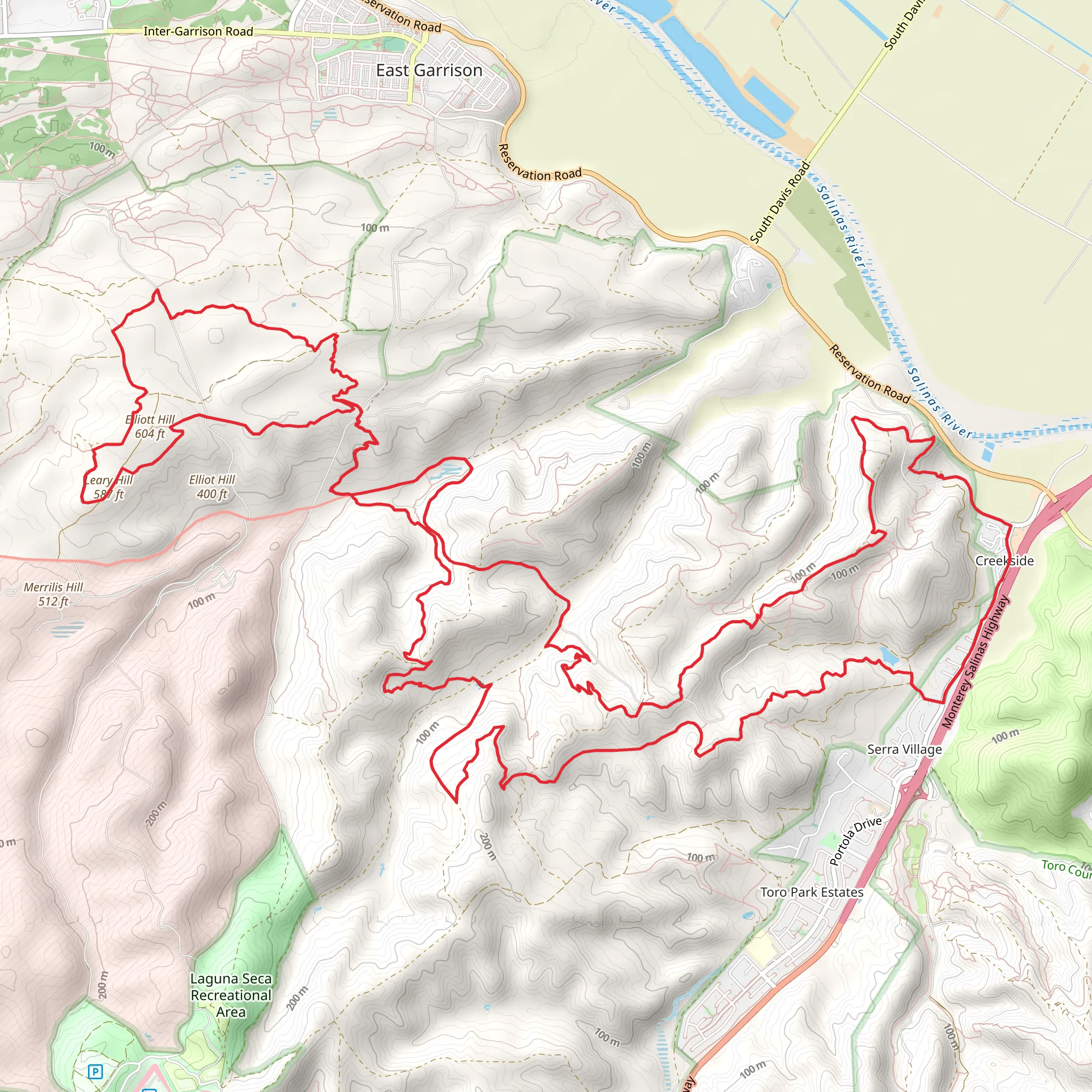 Sandy Ridge Road, Mudhen Lake and Leary Hill Loop mobile static map