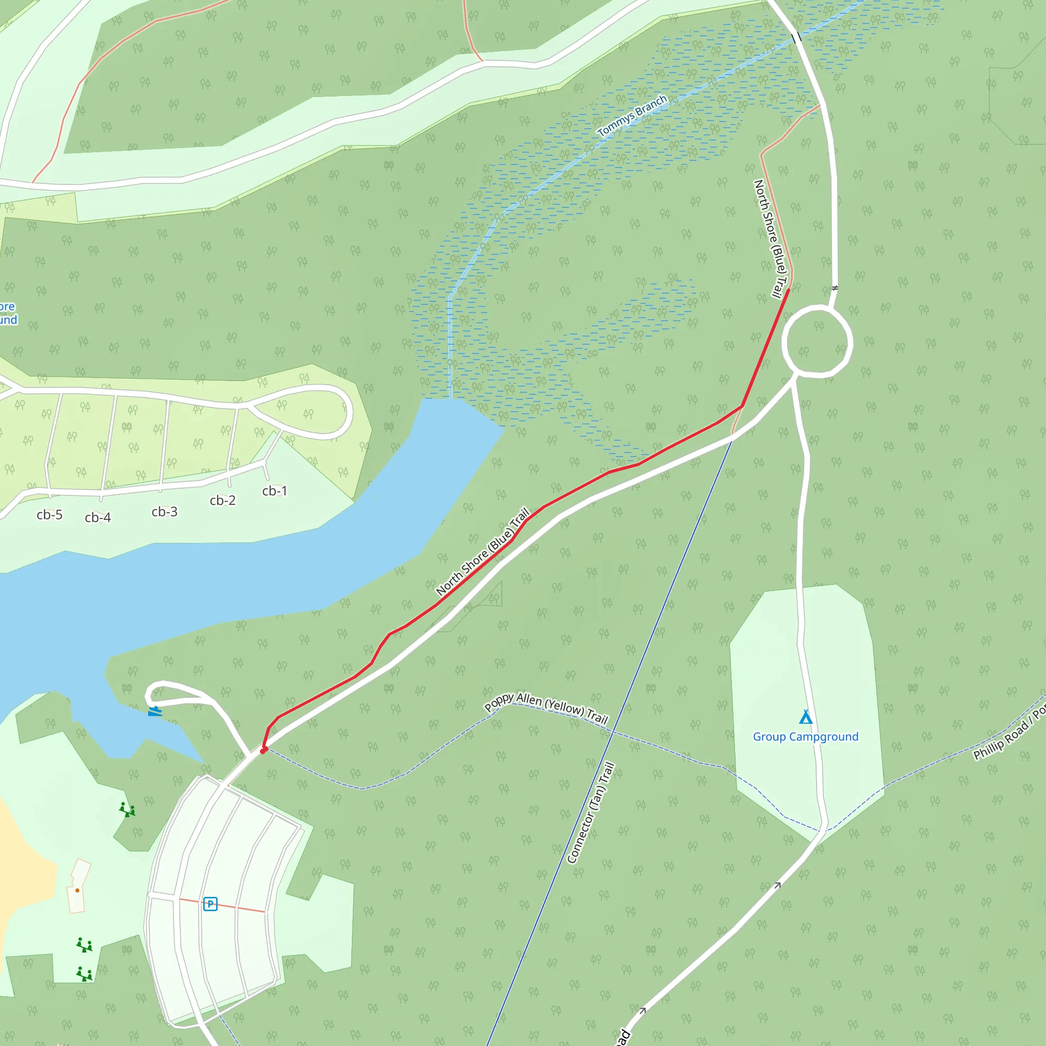 North Shore - Blue Trail Out and Back mobile static map