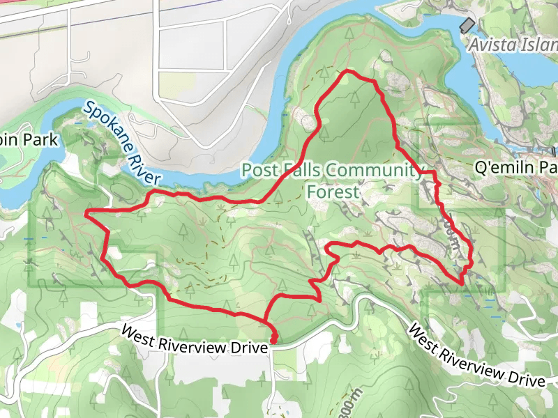 Spokane River and Post Falls Community Forest Loop