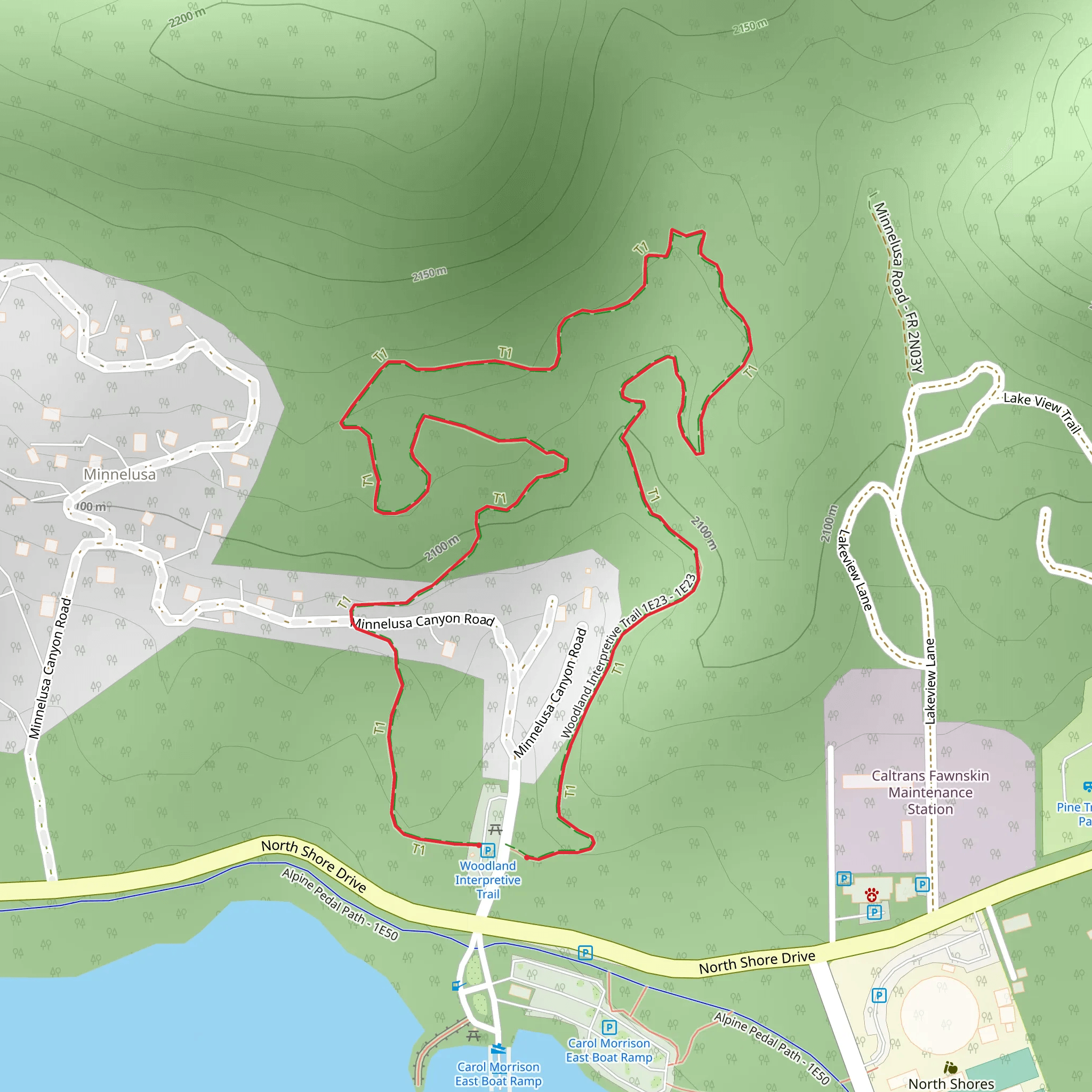 Bear Lake Woodland Trail mobile static map