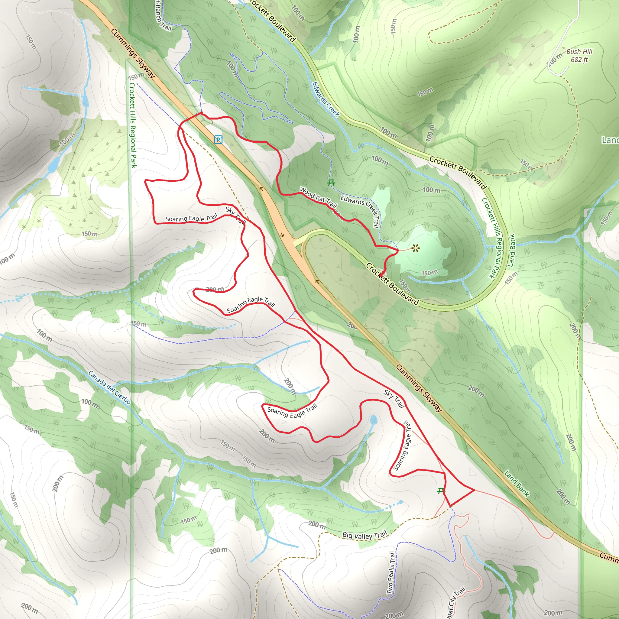 Wood Rat, Soaring Eagle and Sky Loop Trail mobile static map