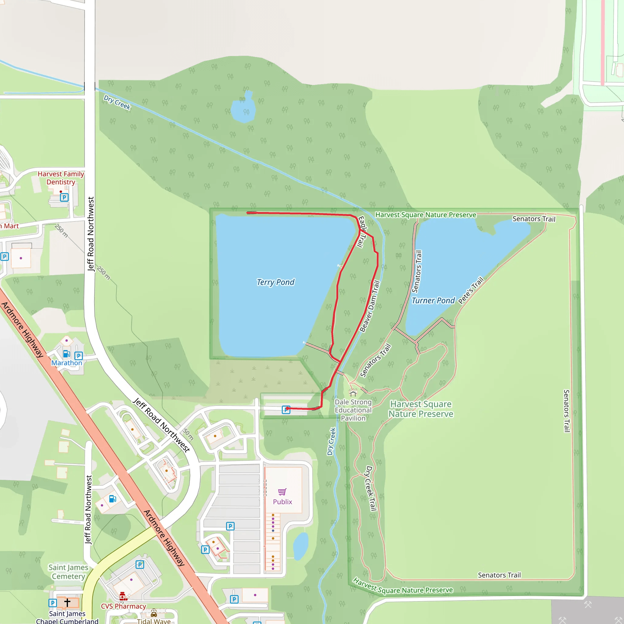 Terry Pond and Dry Creek Loop mobile static map