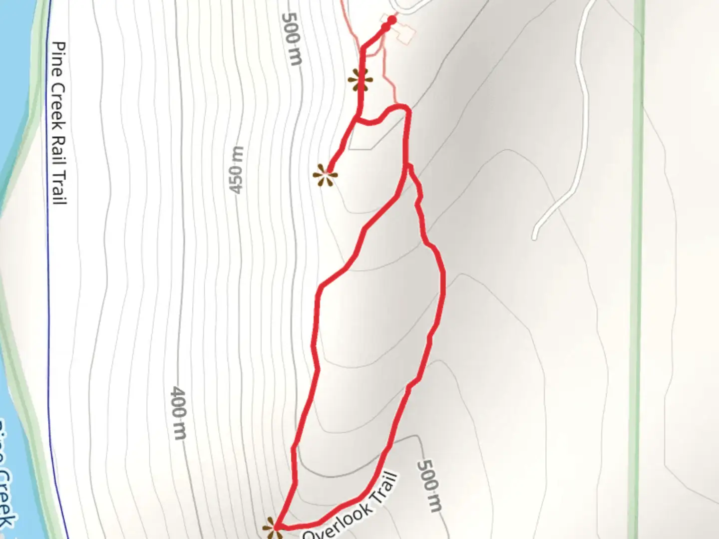 An image depicting the trail Overlook Trail and its surrounding area.