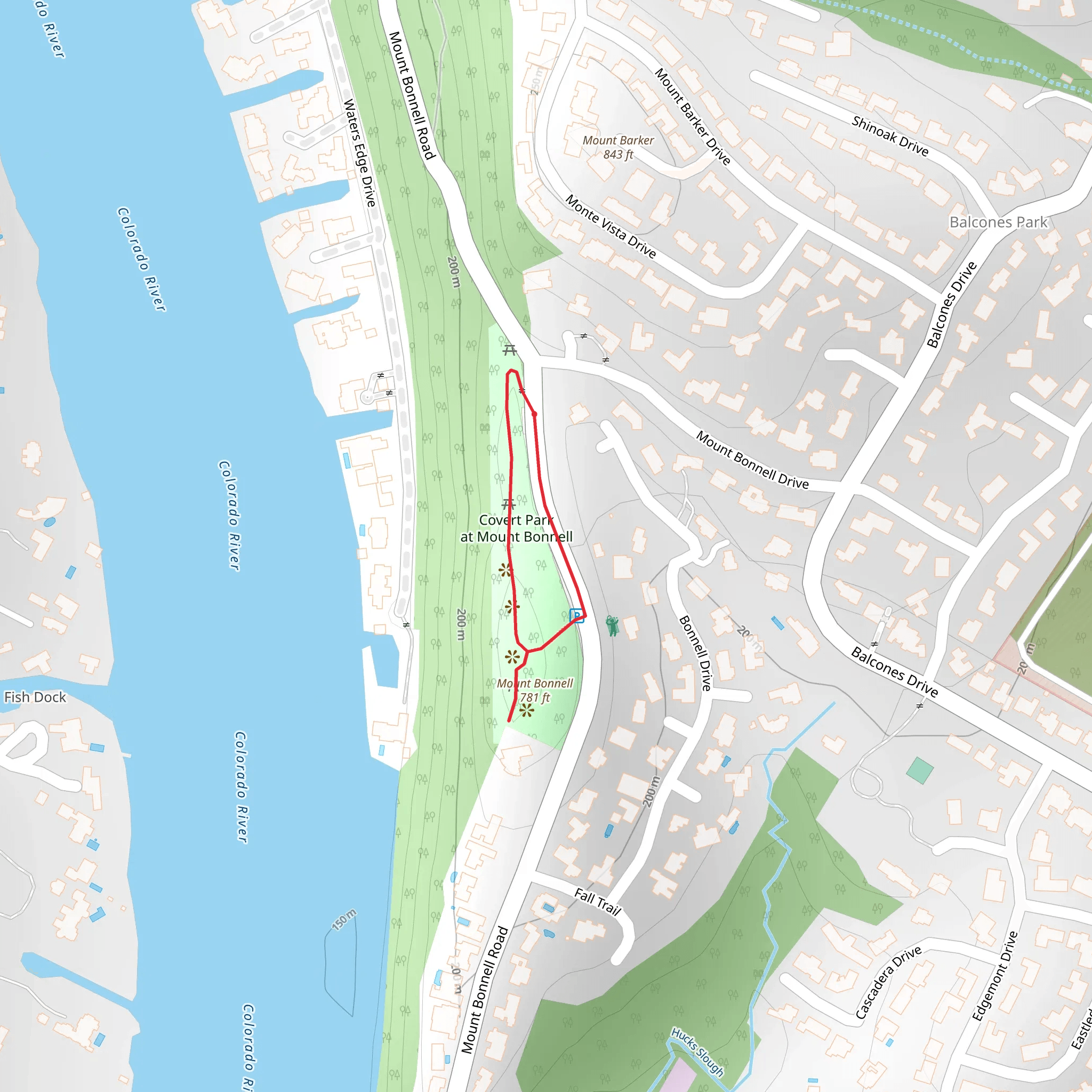Mount Bonnell Loop mobile static map
