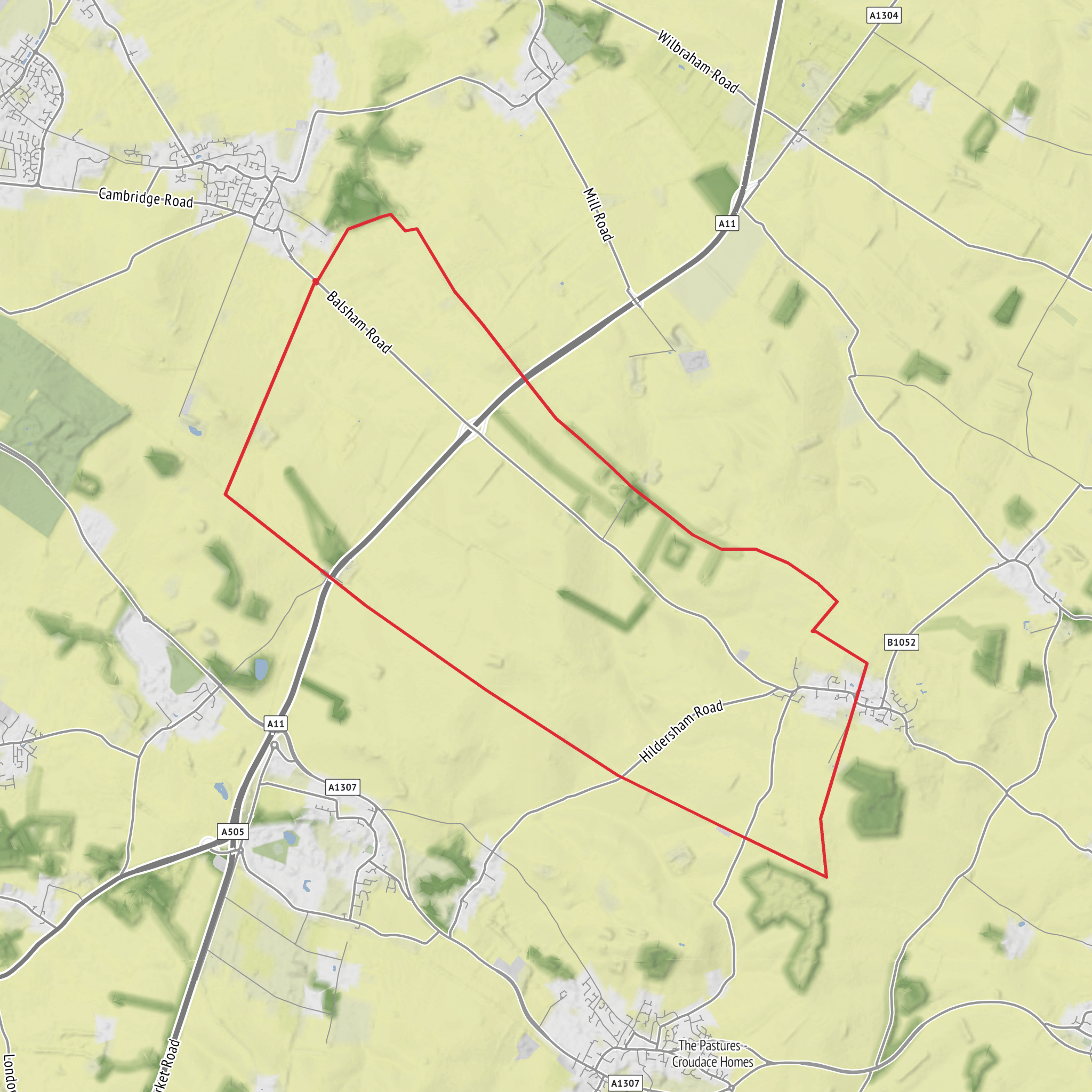 Fleam Dyke and Roman Rd Cambs mobile static map