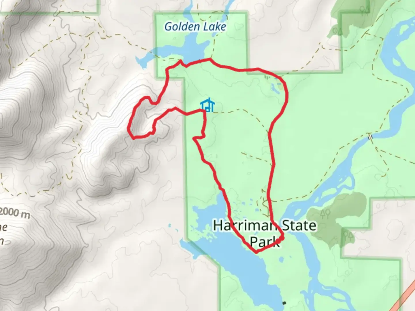 An image depicting the trail River Trail and Ranch Loop and its surrounding area.