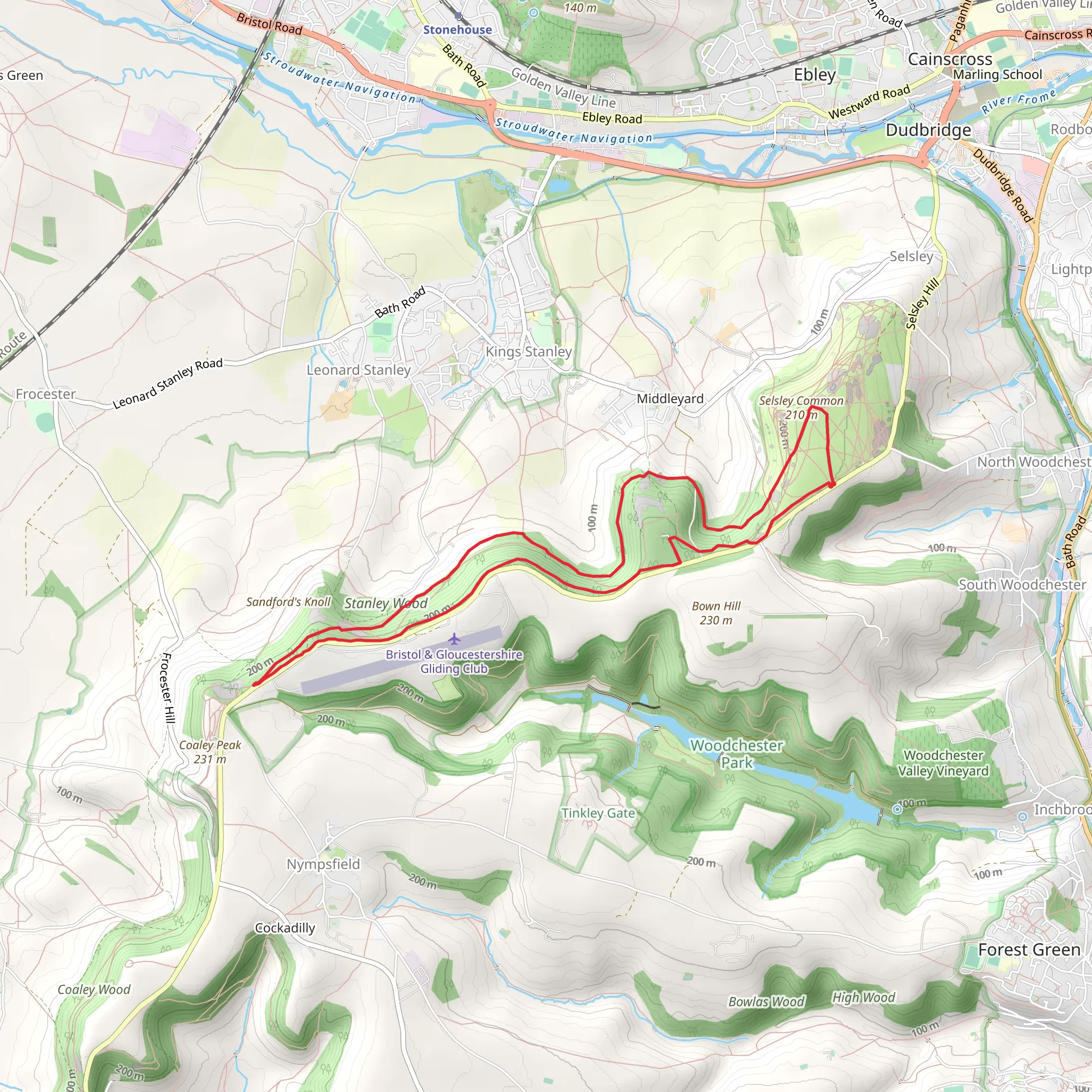 Selsley Common - Toots to Teashop mobile static map