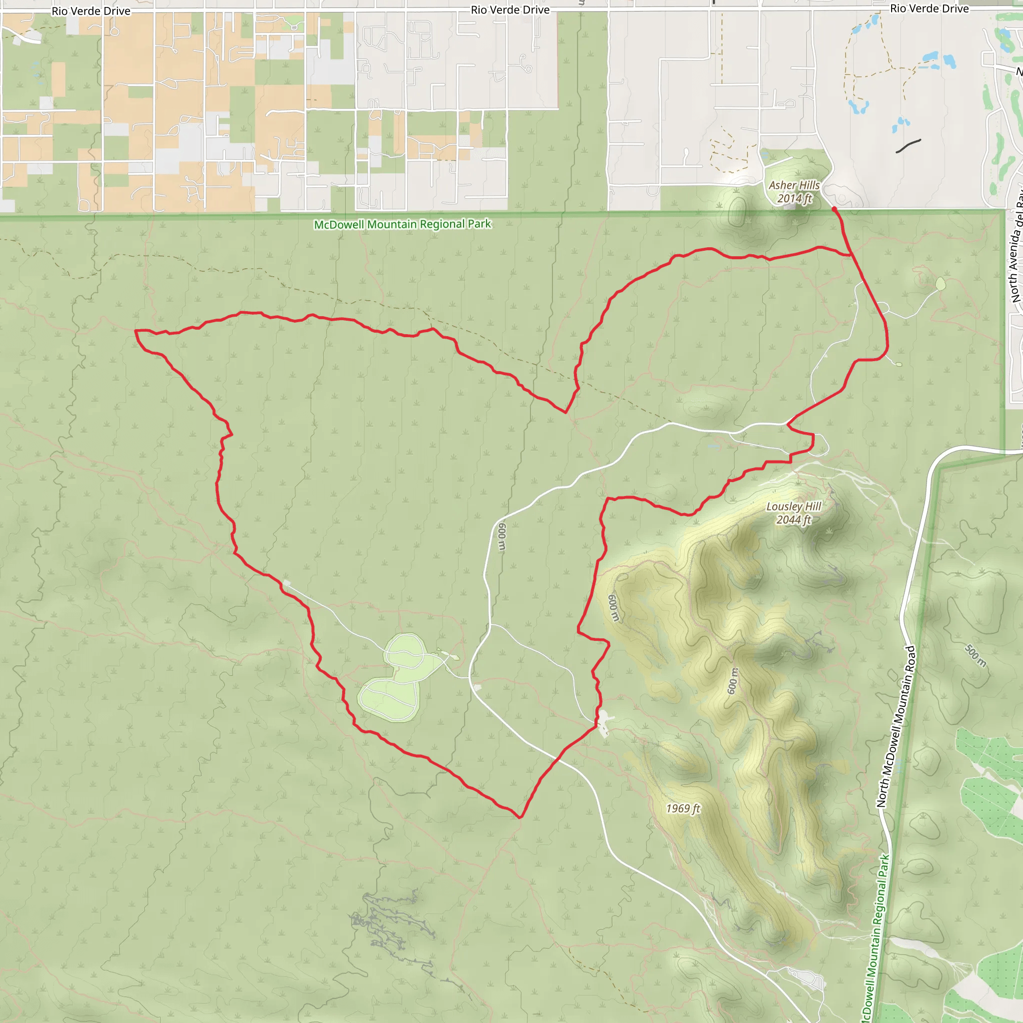 Verde and Granite Loop Trail mobile static map