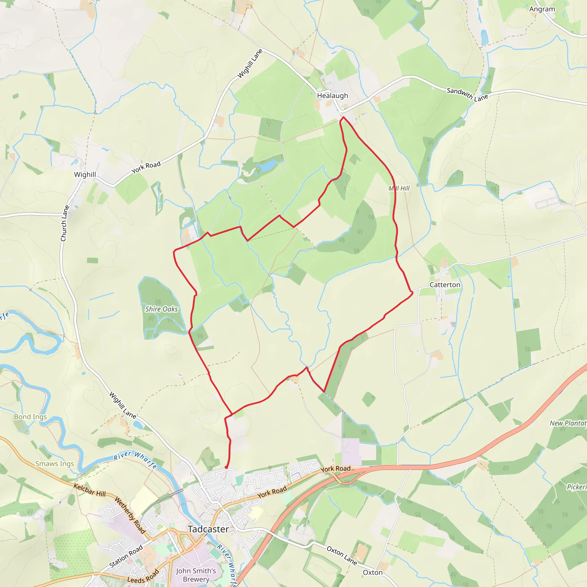 Healaugh Country Park Loop mobile static map