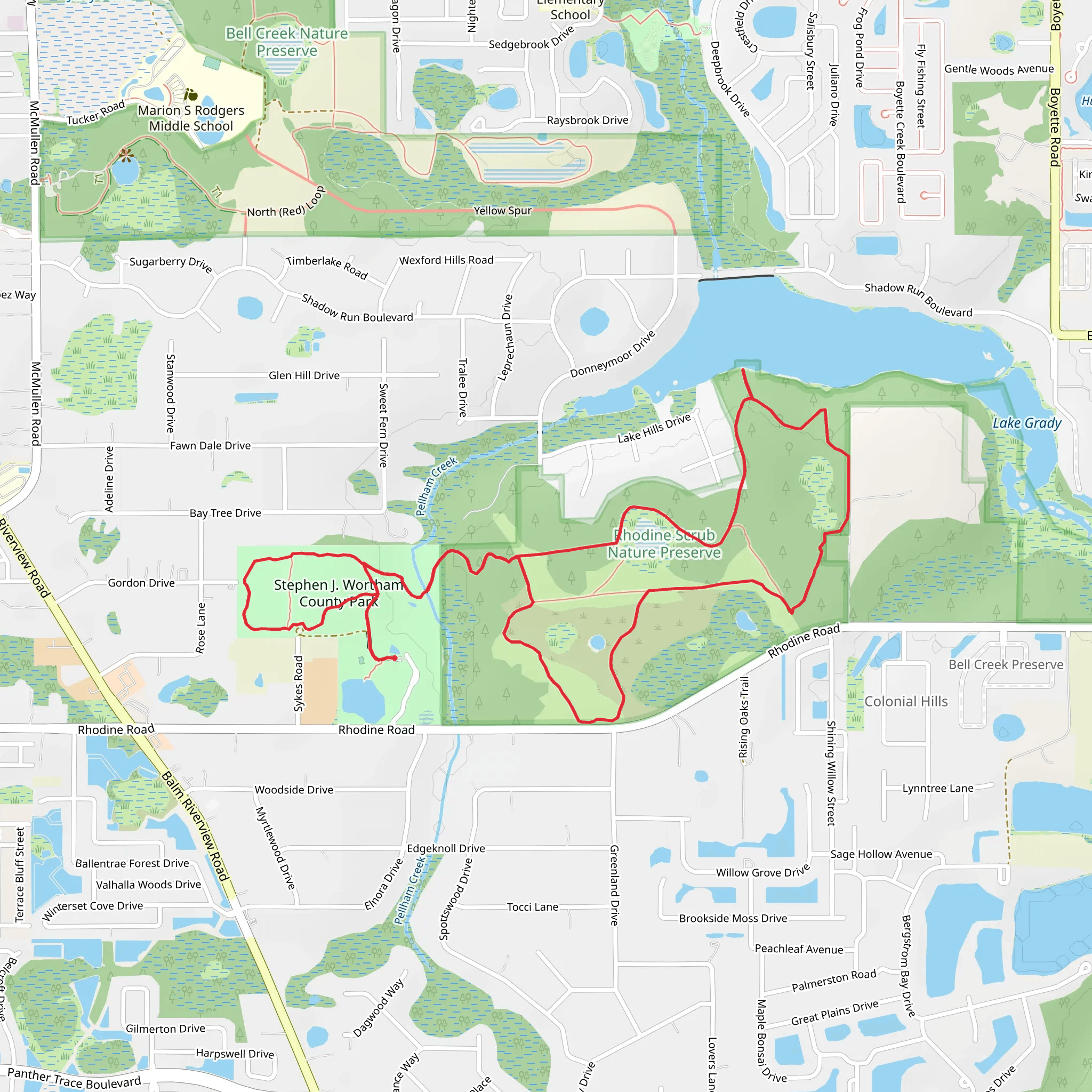 Stephen J Wortham County Park Loop mobile static map