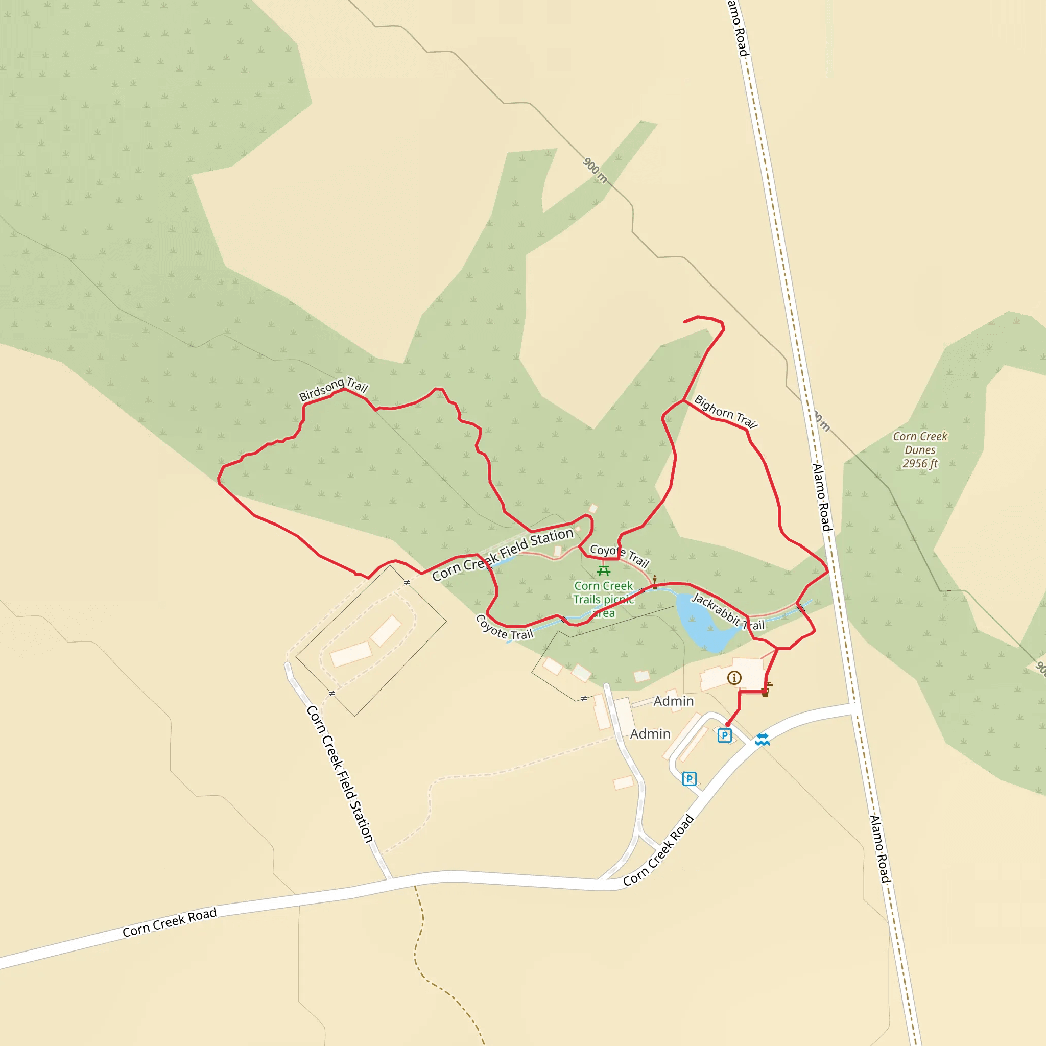 Coyote Trail and Birdsong Trail Loop mobile static map