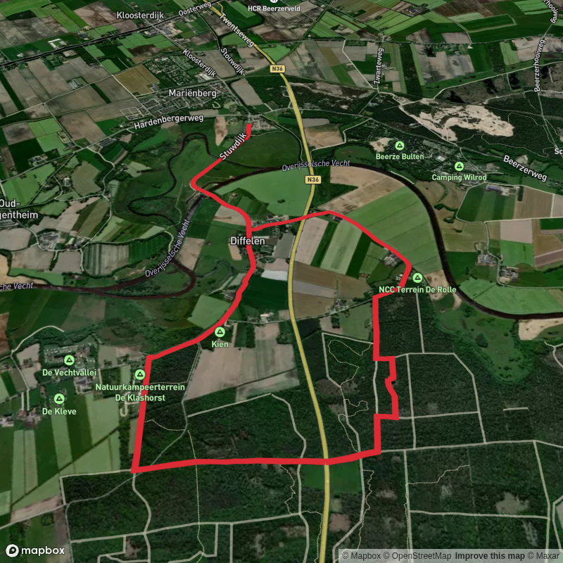 Moskuilen and Bentincksbosch via Pieterpad deel and Vechdalpad