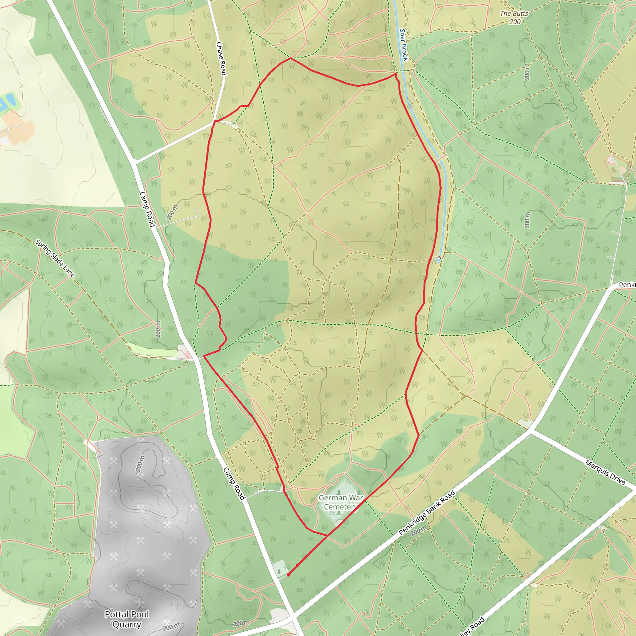 The Three Memorials - Cannock Chase mobile static map