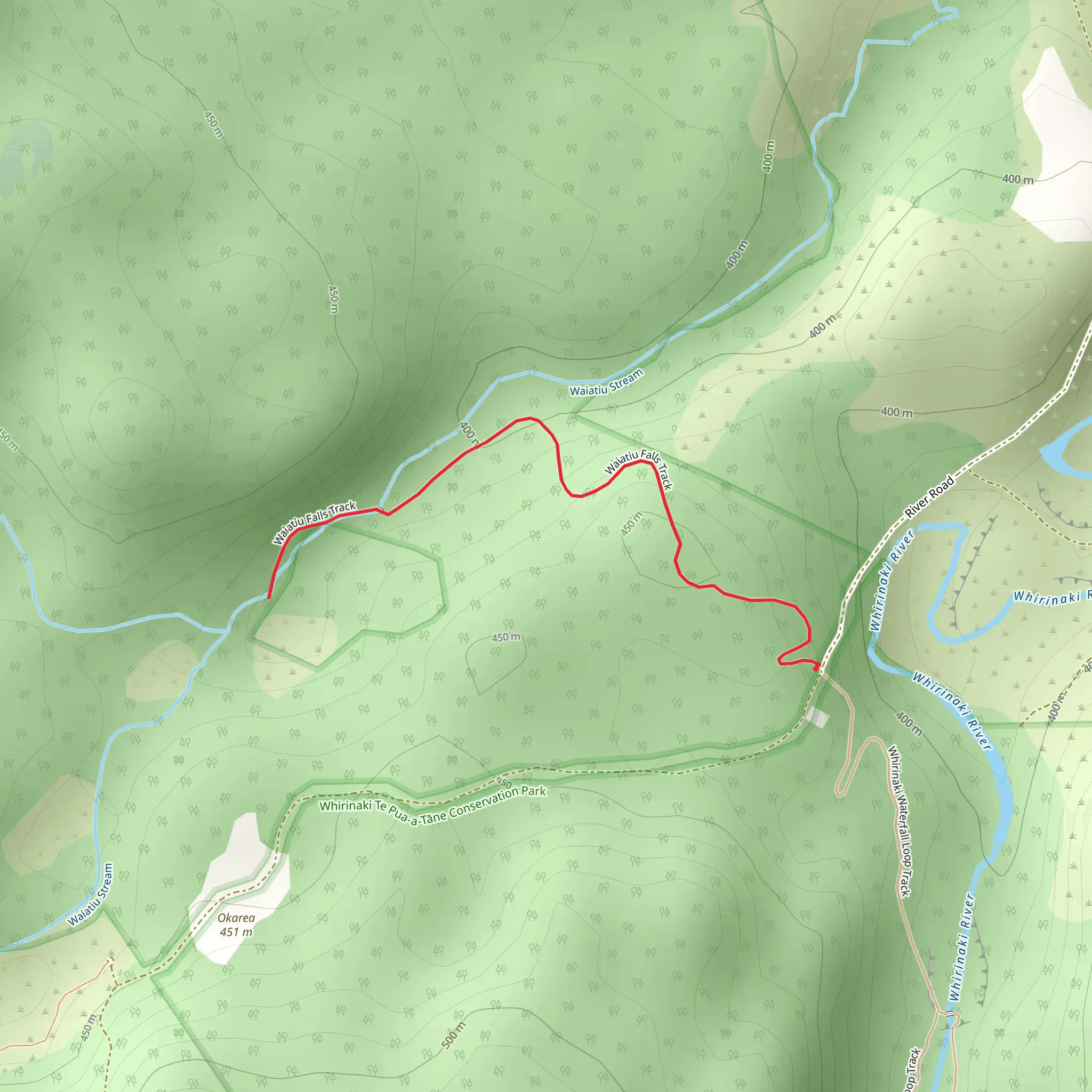 Waiatiu Falls mobile static map