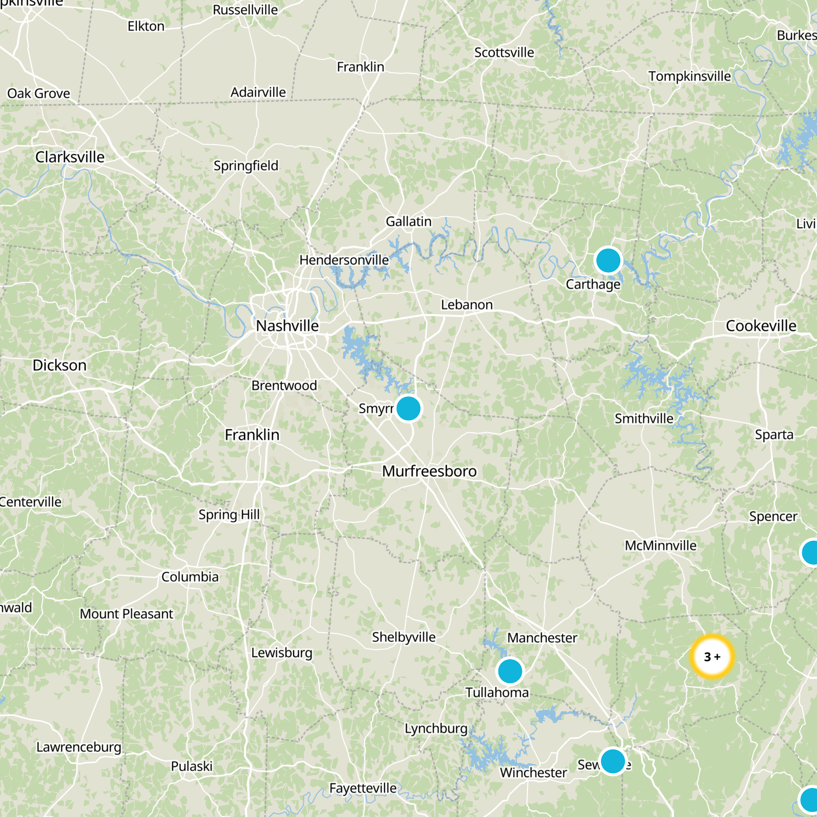 Rutherford County Static Map