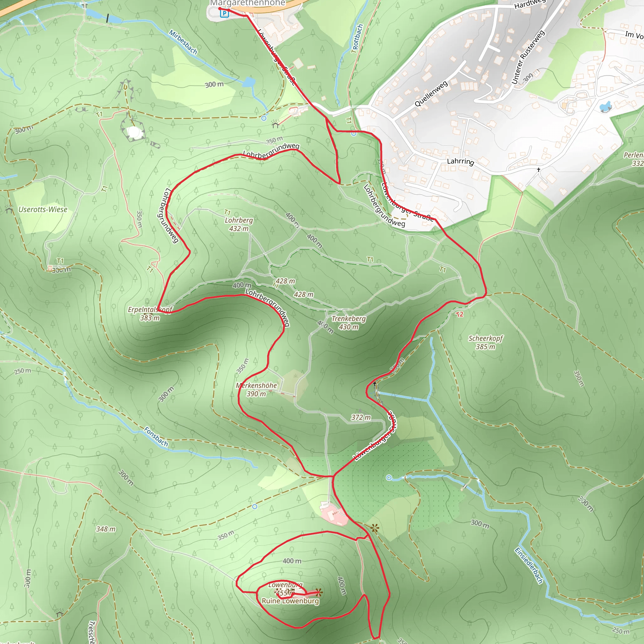 Löwenburg Loop via Rheinsteig Exkursion mobile static map