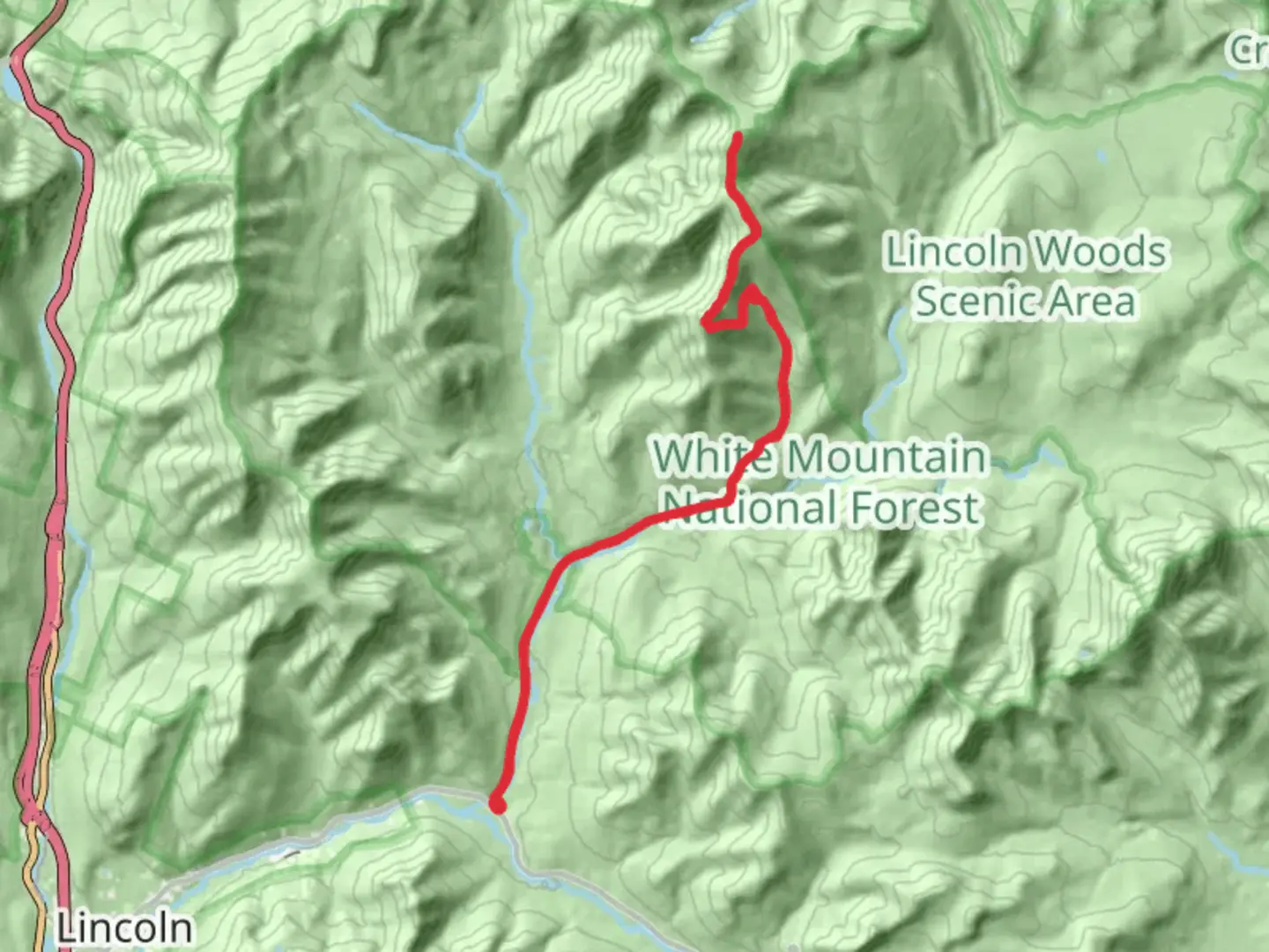 An image depicting the trail Bondcliff and Mount Guyot via Lincoln Woods Trail and its surrounding area.