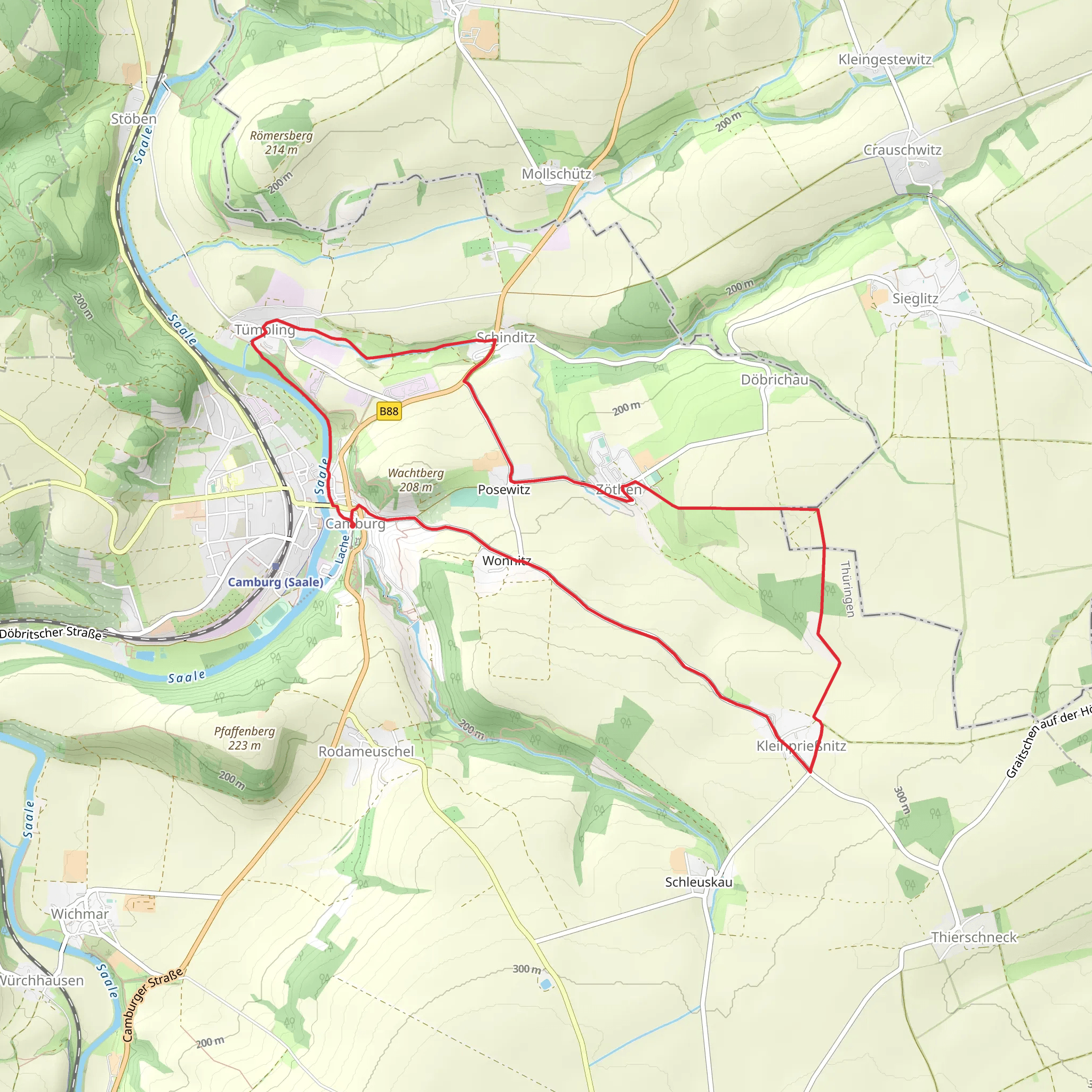 Saale via Schinditzgrund mobile static map