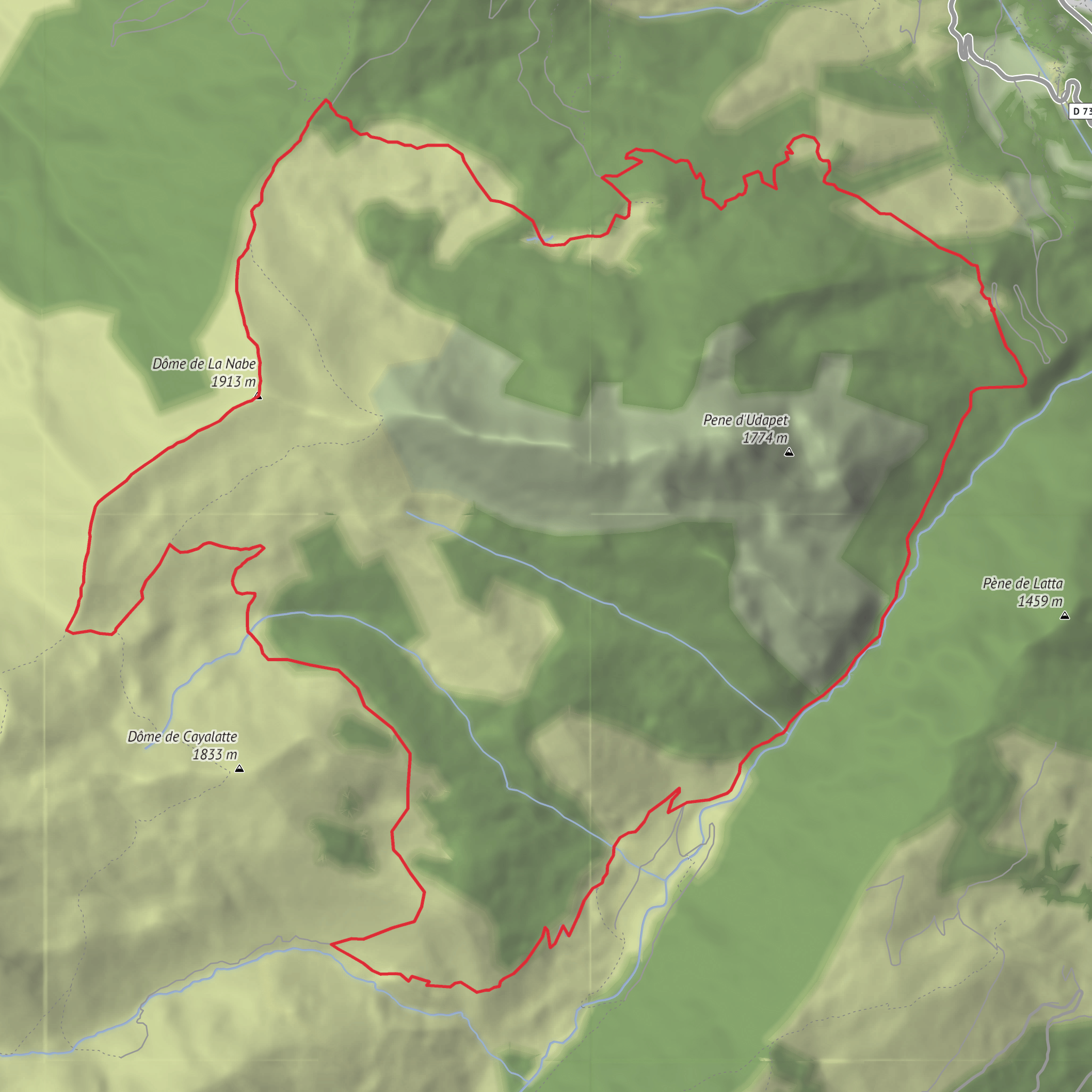 Pène d'Udapet and Col de Barrancq Loop mobile static map