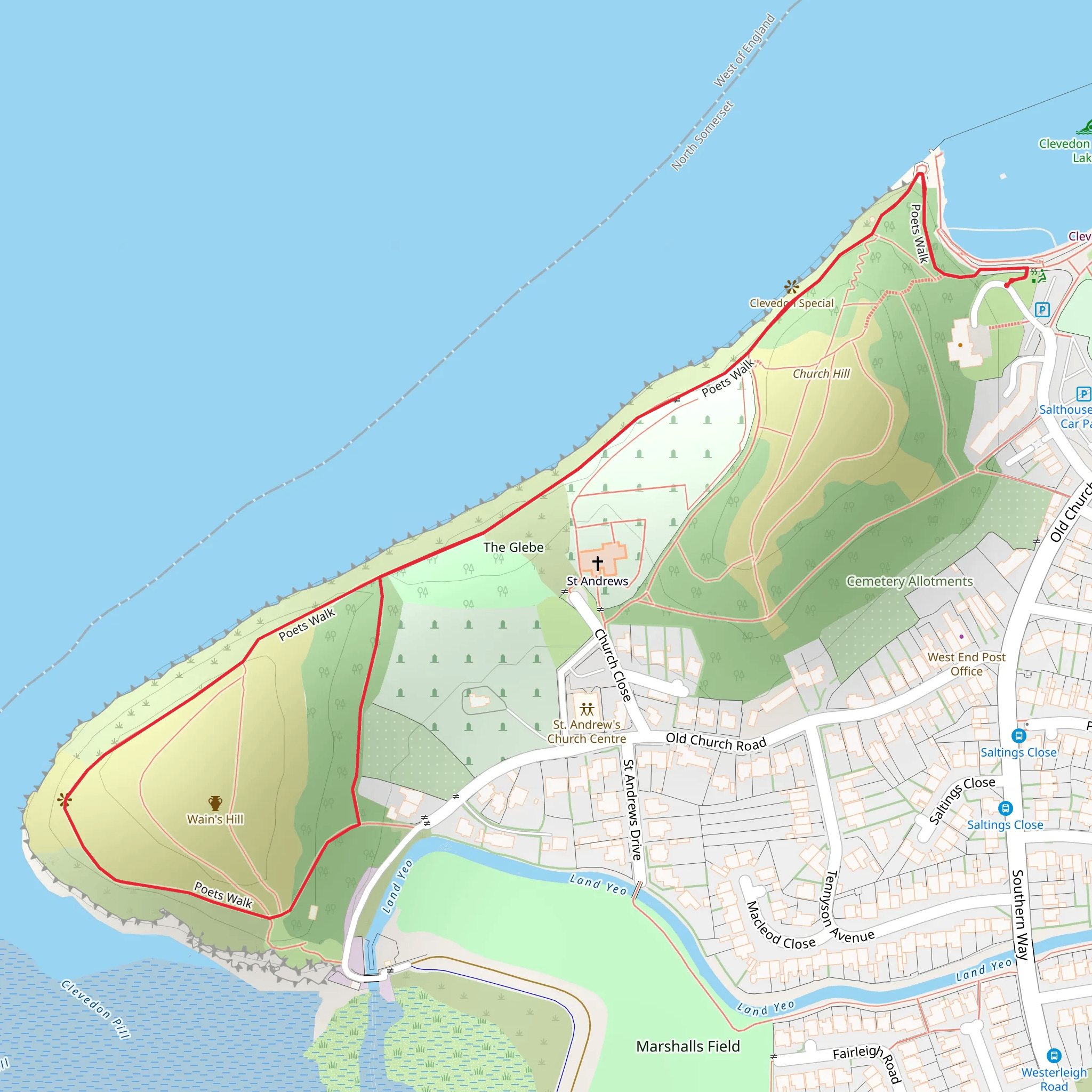 Poets Walk mobile static map