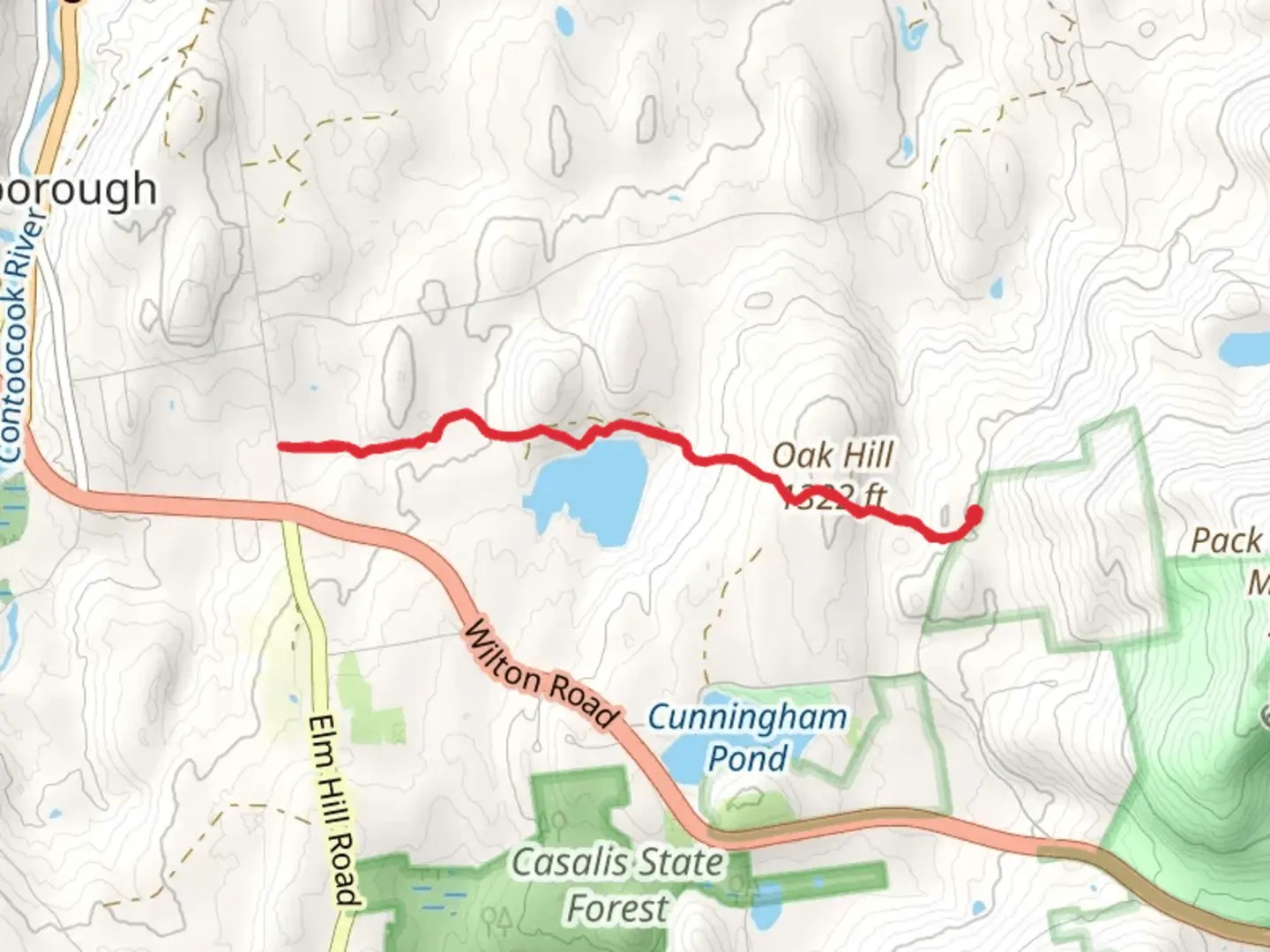 An image depicting the trail Oak Hill - Cranberry Meadow Pond Trail and its surrounding area.