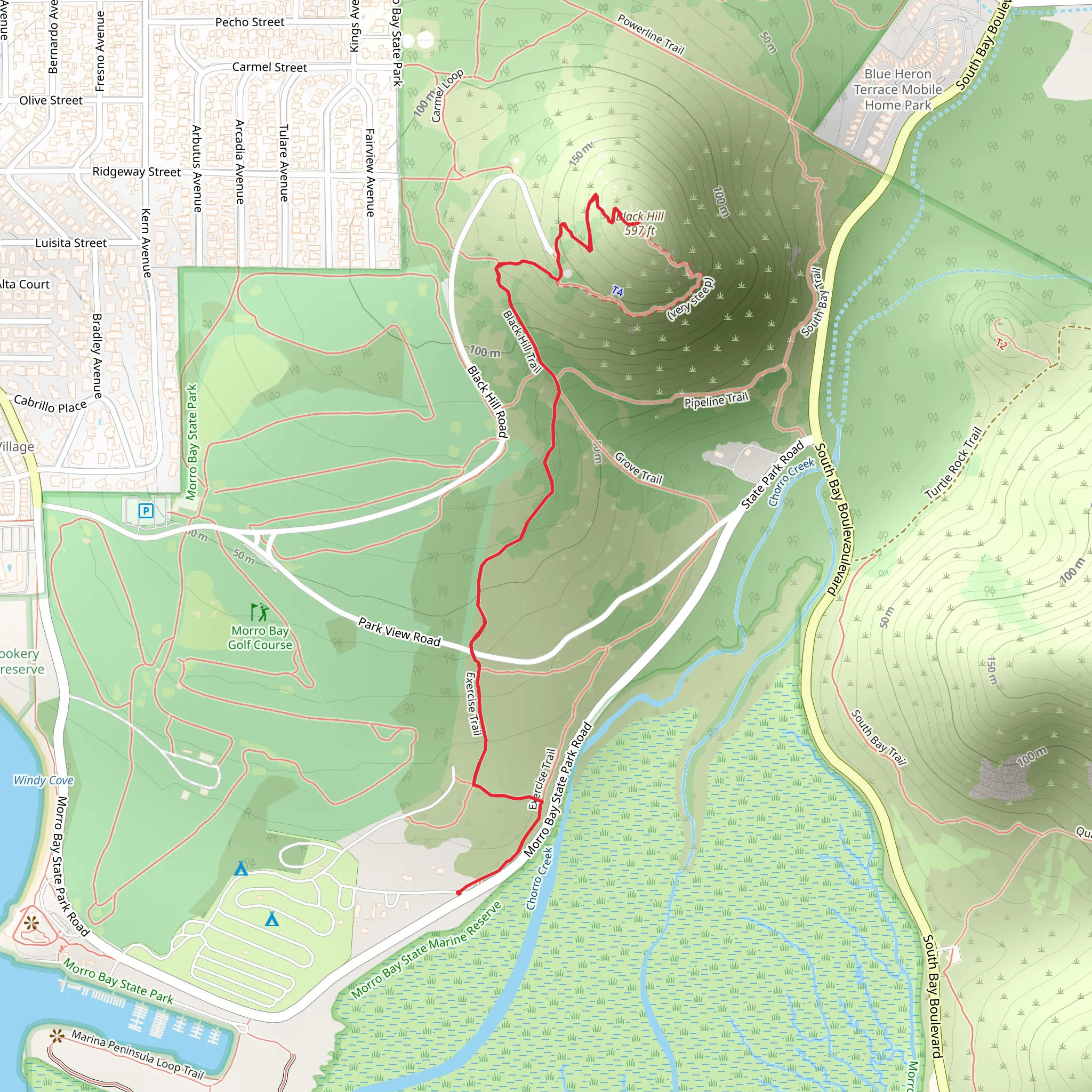 Black Hill Trail mobile static map