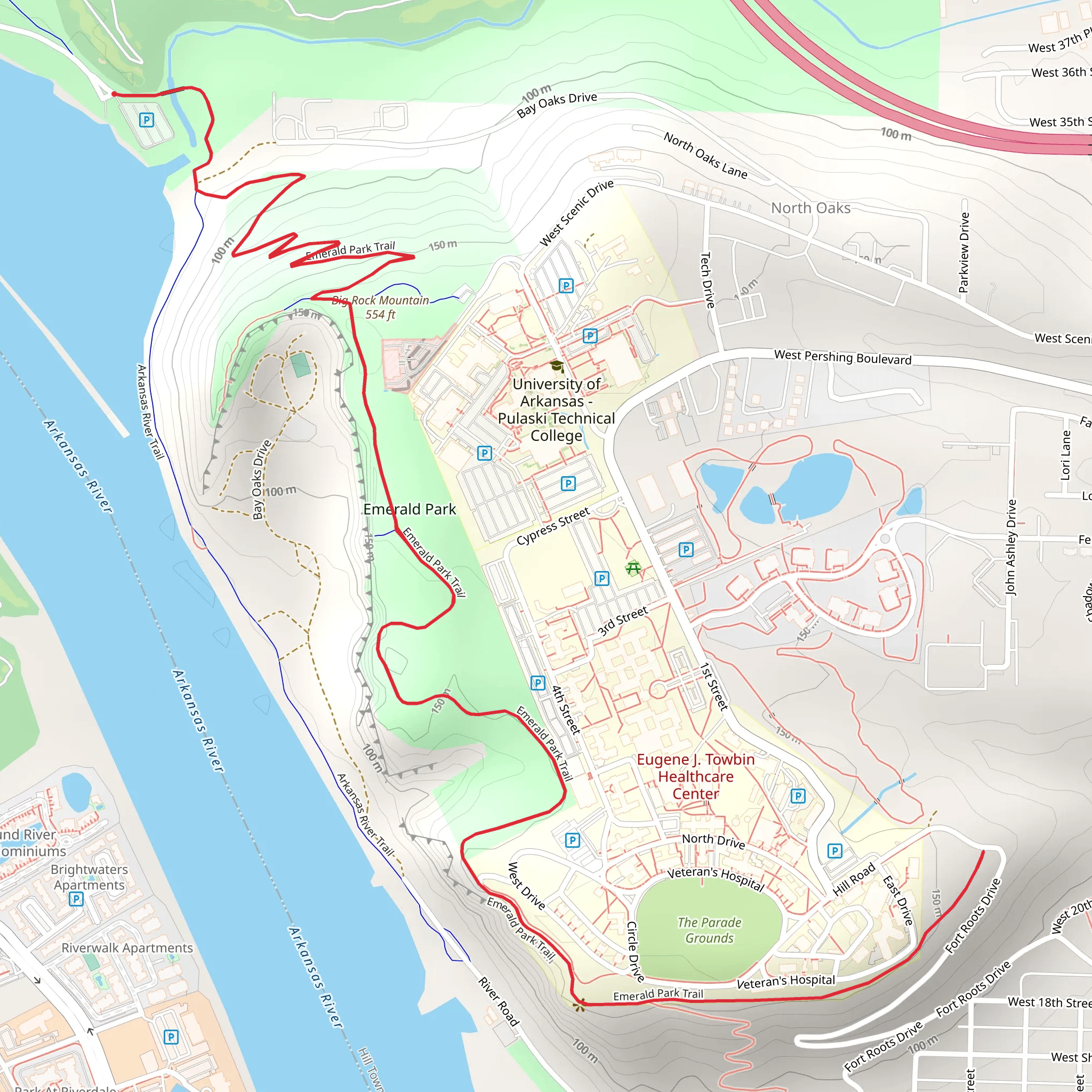 Emerald Park and Highland Trail mobile static map