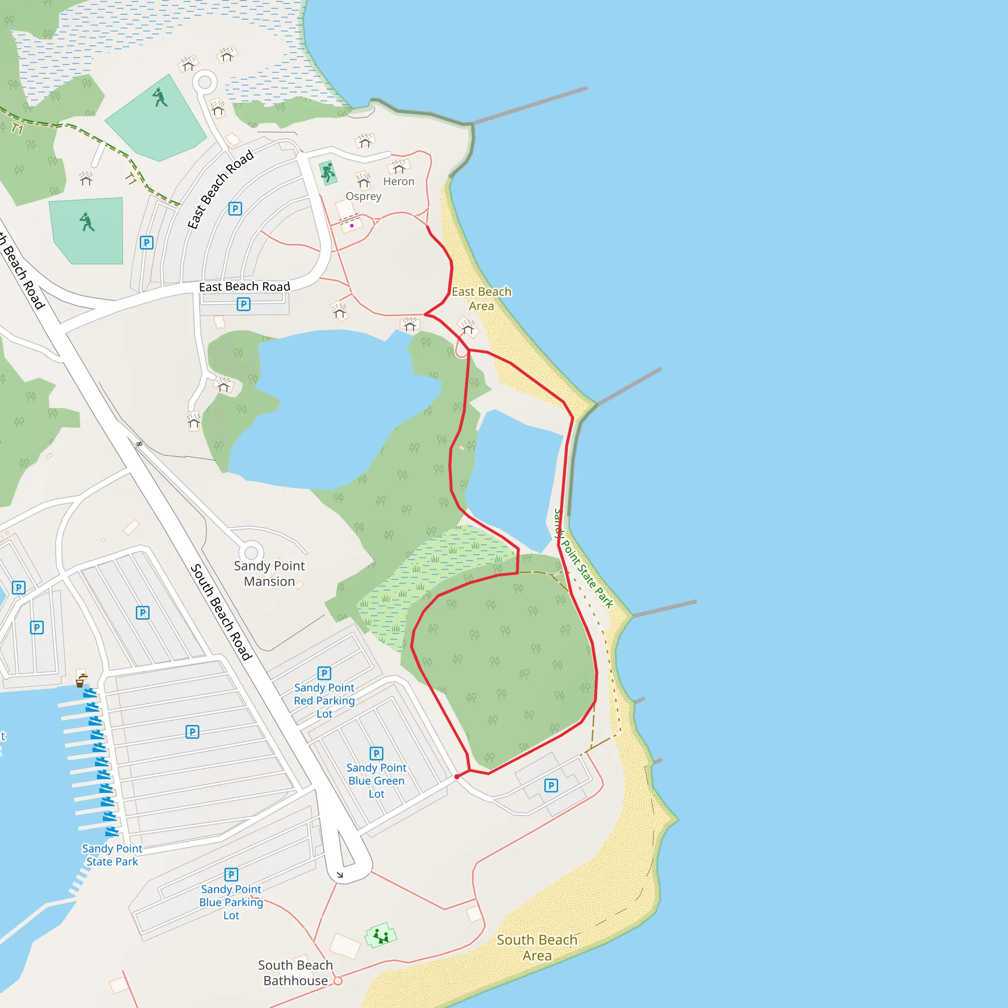 South Beach Road Loop mobile static map
