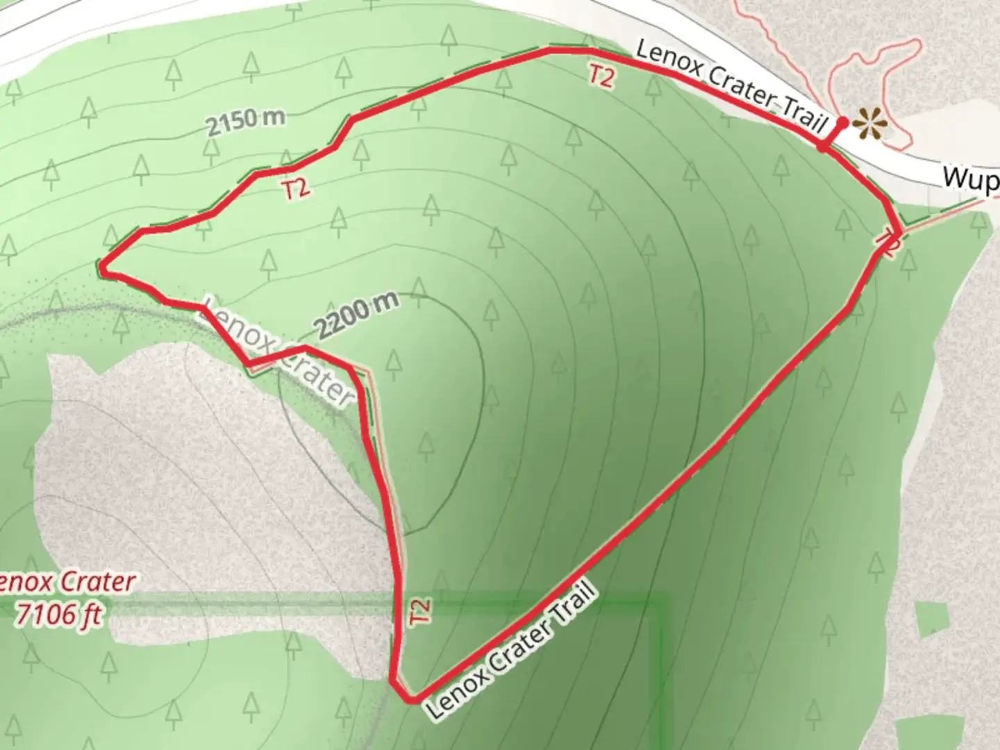 An image depicting the trail Lenox Crater Loop Trail and its surrounding area.